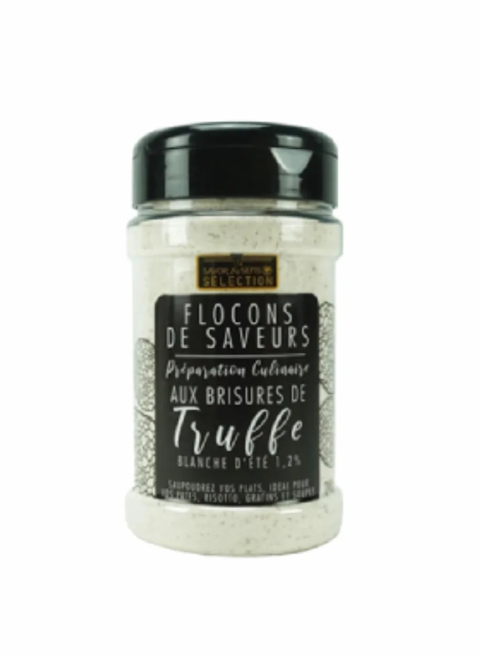 Préparation Culinaire Aromatisante aux Brisures de Truffe Blanche et Saupoudreur Aromatisée aux Cèpes 340g/Flacon (1 flacon, Saveur truffe)