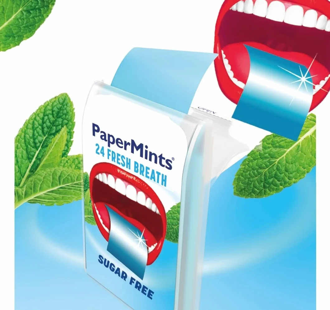 PaperMints Boîte de 24 Feuilles de Menthe Haleine Fraîche Sans Sucre Zéro Calorie