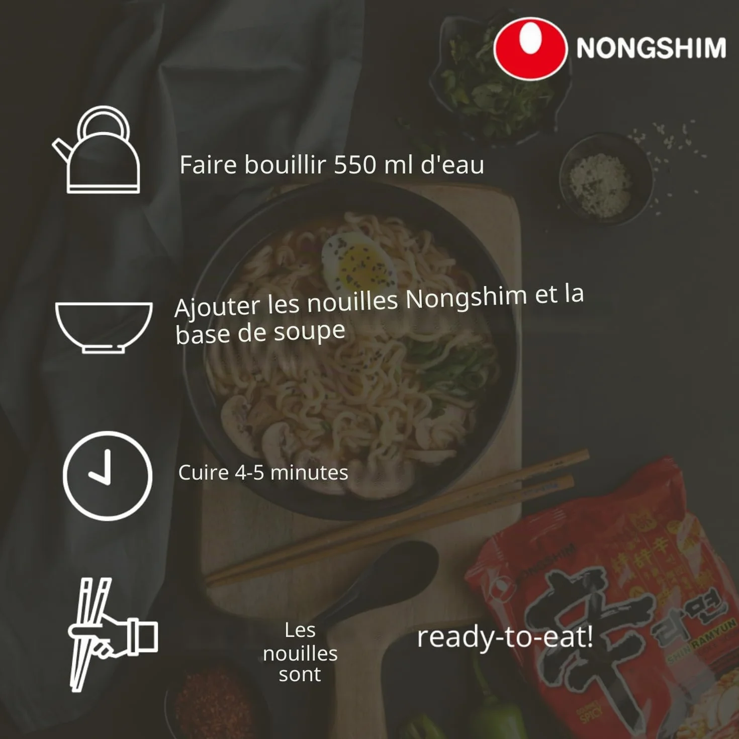 NONGSHIM - Nouilles instantanées Shin Ramyun - Multipack (20 X 120 GR)