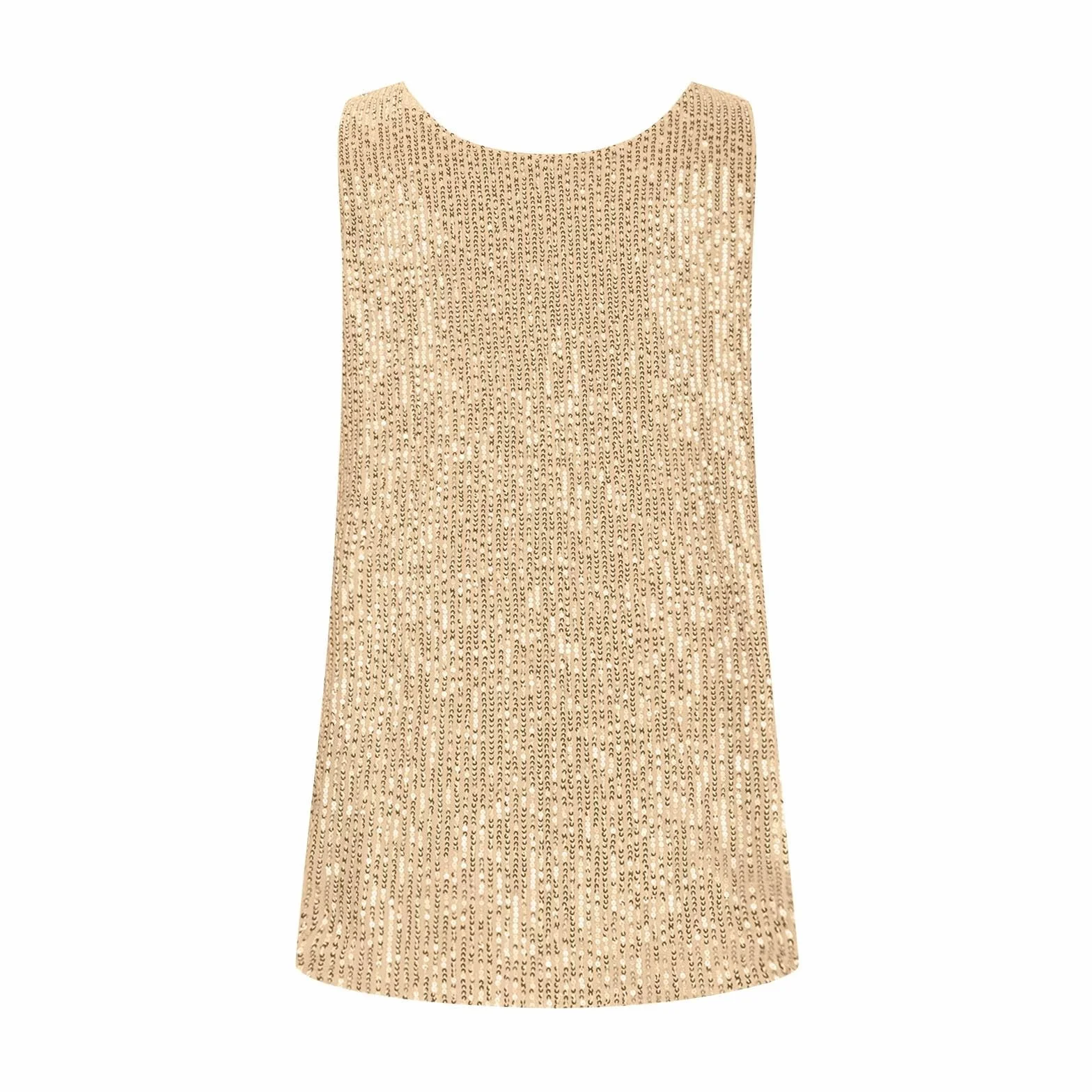 Débardeur sans Manches Col Rond Paillettes pour Fille Tendance Été