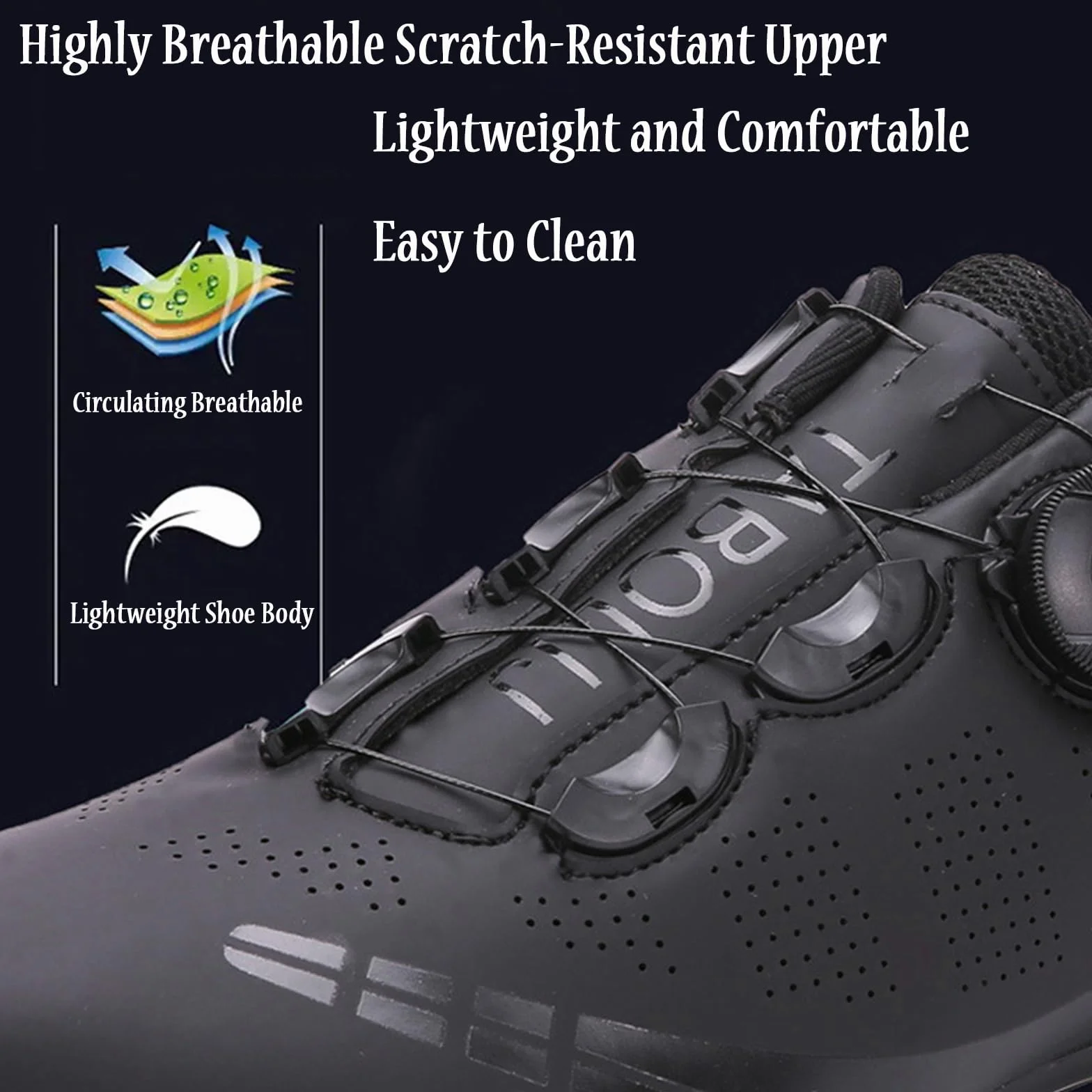 Surwin Chaussures VTT Homme Femme Antidérapant Compatible Look SPD/SPD-SL Chaussures de Vélo Route