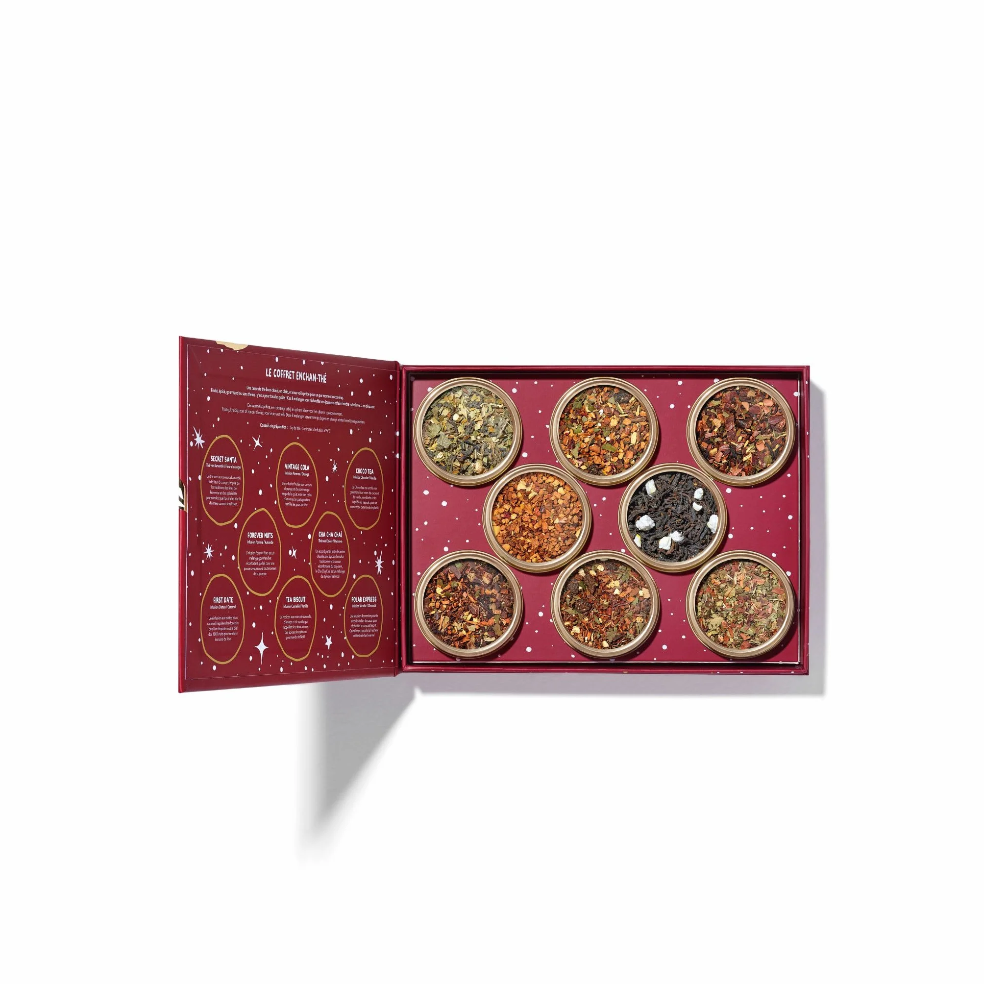Panda tea - Coffret 8 Boîtes de Thés et Infusions en Vrac - Coffret cadeau à offrir (assortiment festif) - Thé Noir, Rooibos - Idee Cadeau à offrir
