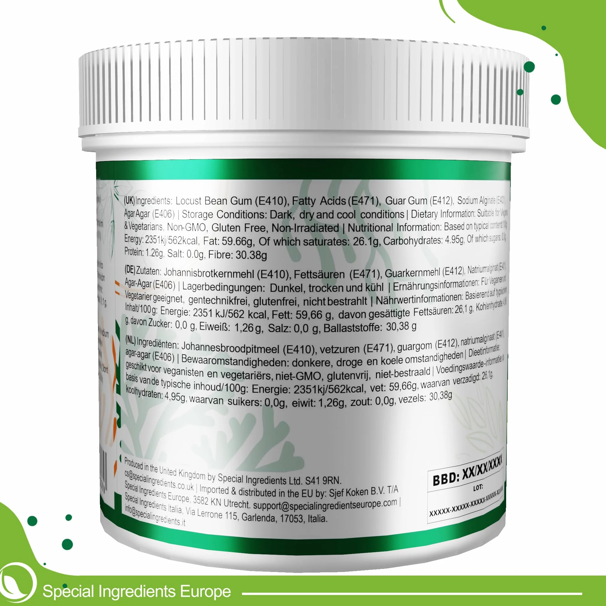Special Ingredients Ice Cream Stabiliser 250g - Stabilisant pour glaces & sorbets - Convient aux végétariens & véganes - Sans gluten - Non-OGM - Qualité supérieure - Emballage recyclable