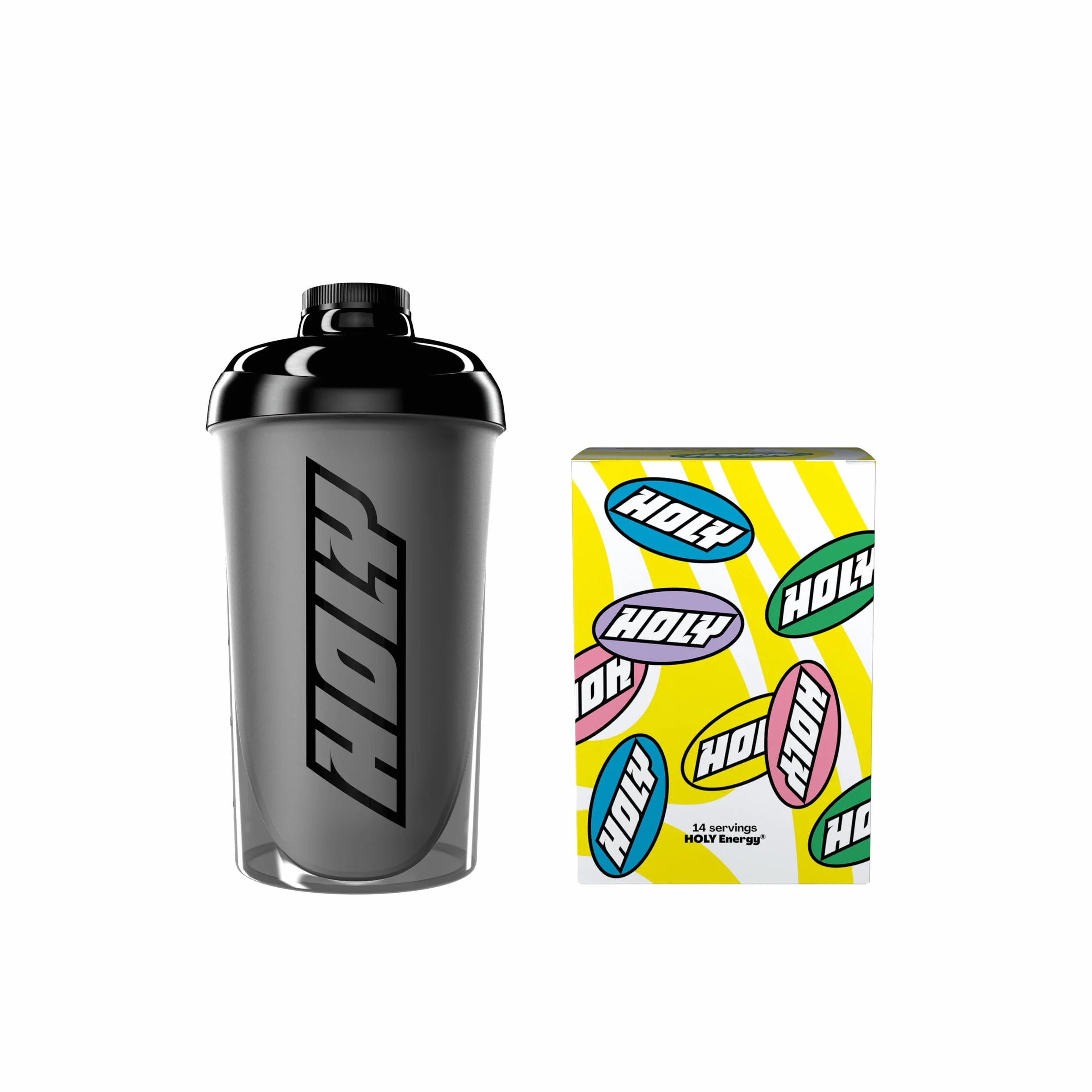 HOLY Energy Starter Set - Focus Drink | 2x7 portions au goût fruité et intense | Boosté par NewCaff & extrait de thé vert | Végétalien, sans sucre, arômes de fruits 100% naturels