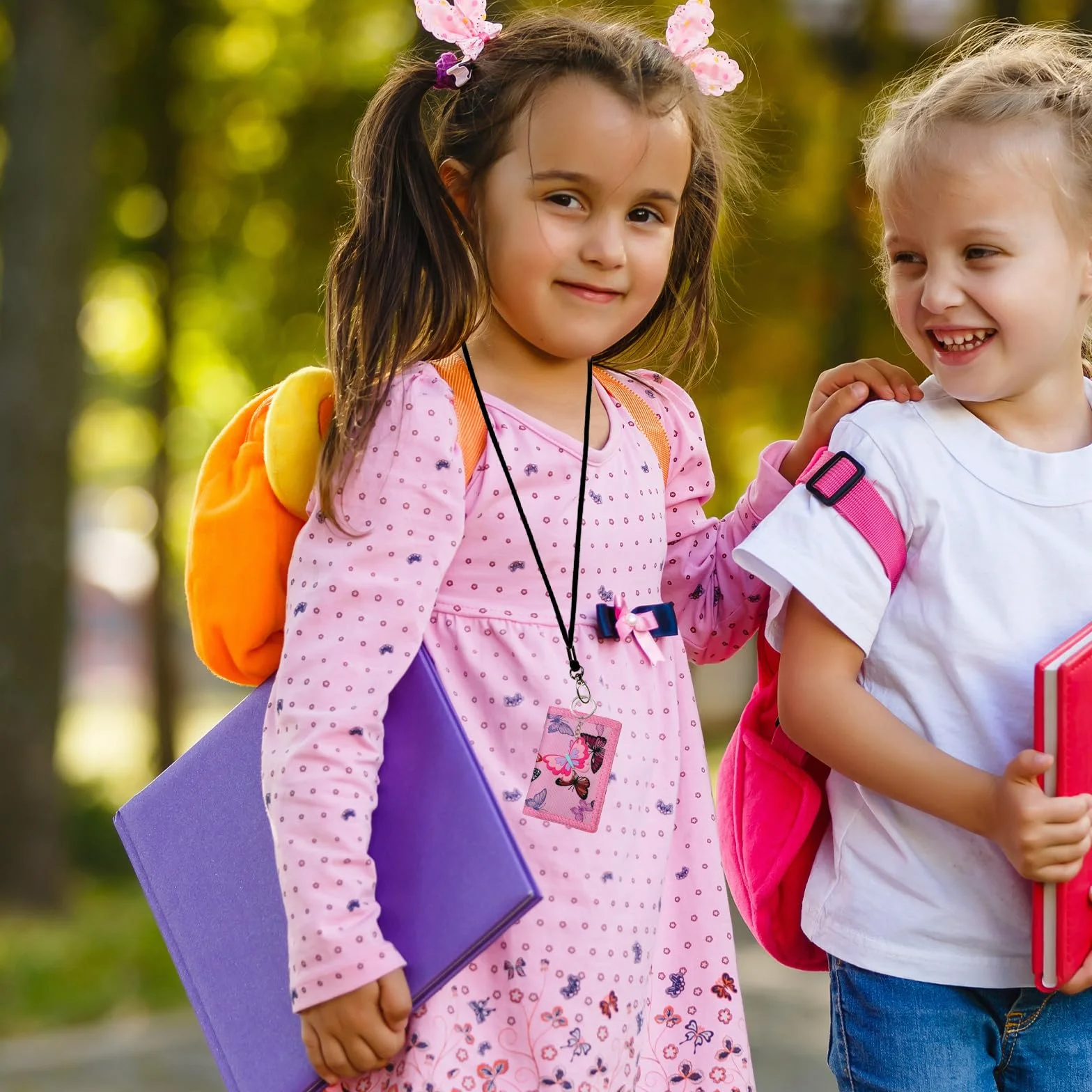 Portefeuille enfant papillon féerique pour filles 6-8 ans mini à bandoulière pièces billets école voyage