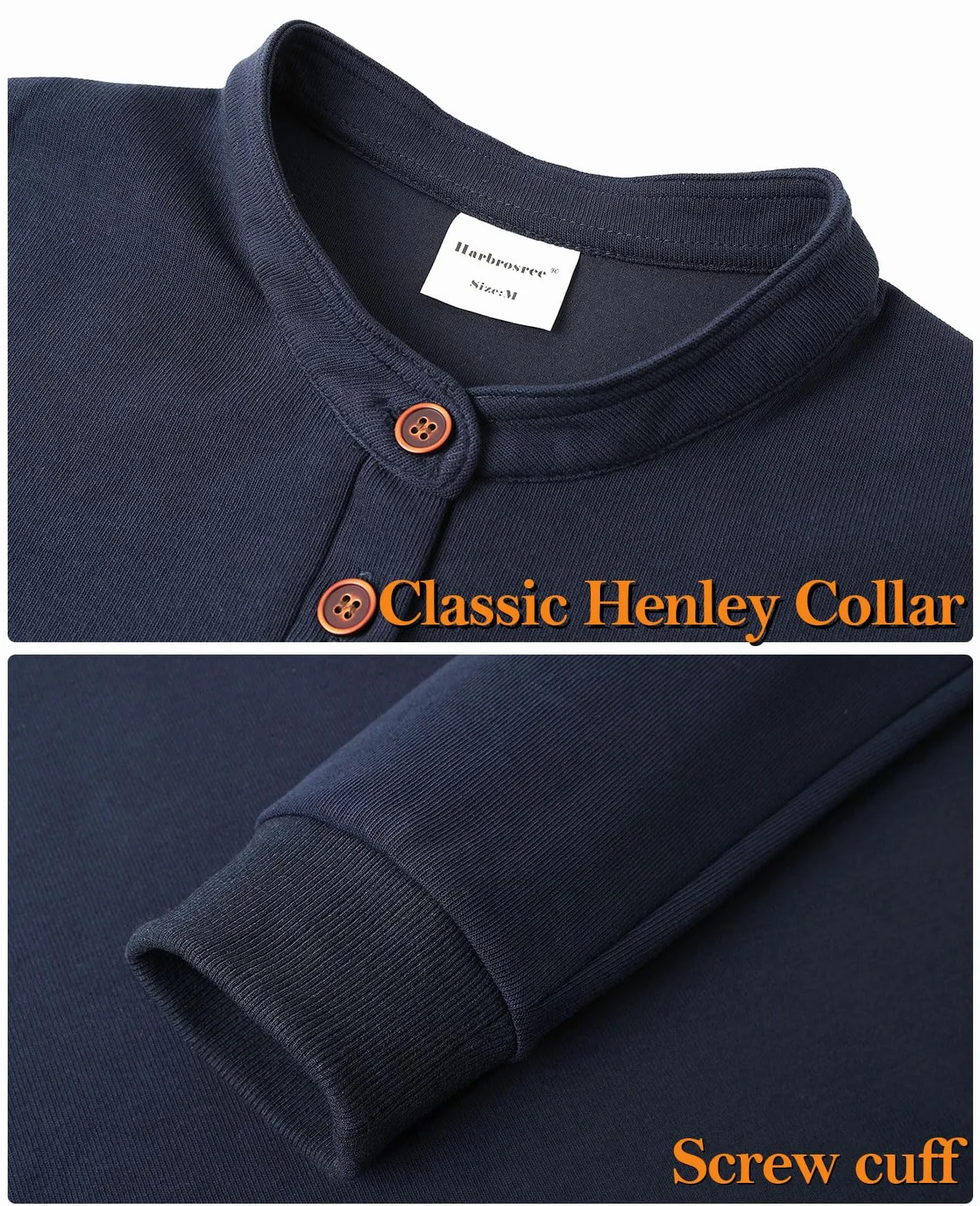 Sweatshirt Homme Micro Fleece Col Henley Manches Longues Pullover Chaud Hiver