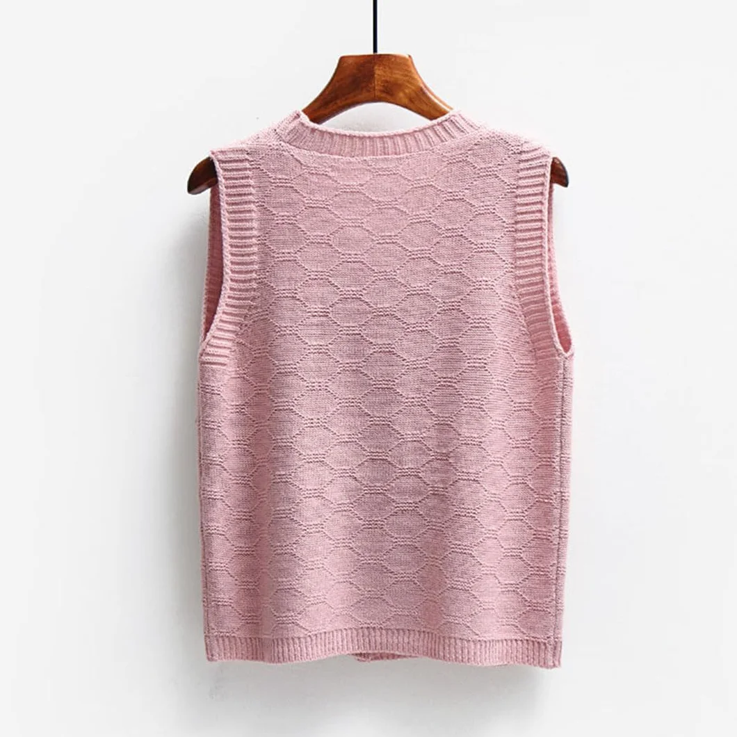 Gilet Cardigan Ample en Laine Tricoté À Col en V pour Femme