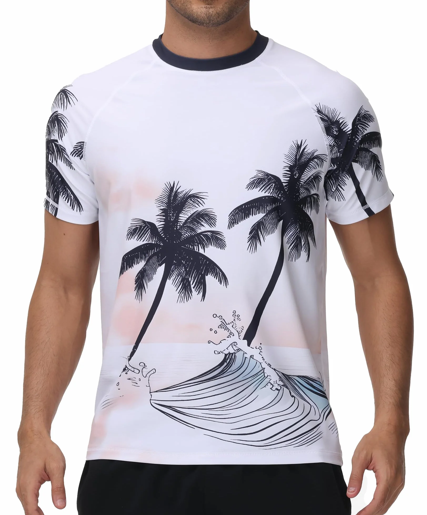 VAYAGER Maillot de Bain Homme Anti-UV UPF 50+ Rashguard Séchage Rapide Protection Solaire