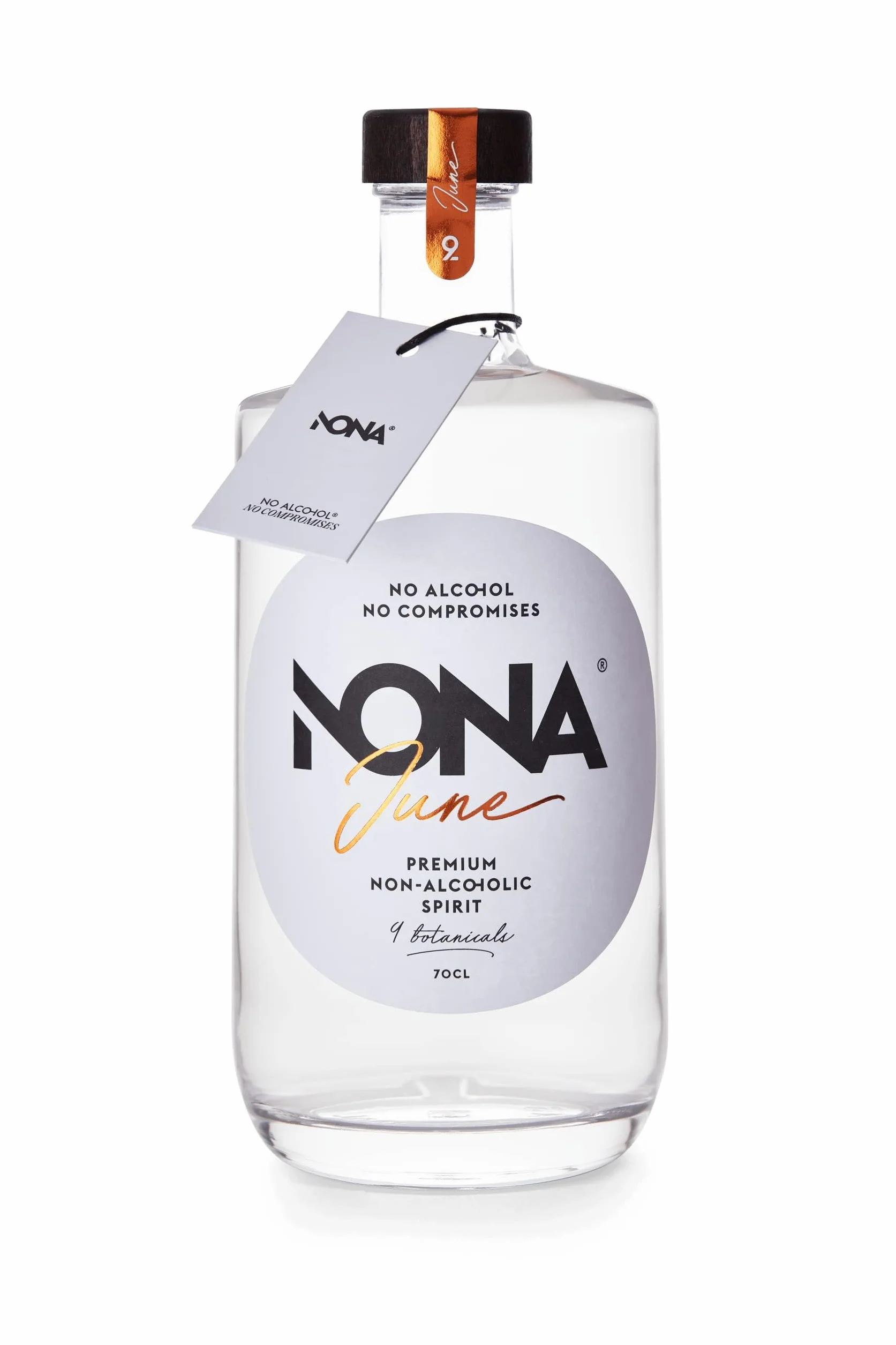 NONA June 700ml | Alternative sans alcool au gin avec 9 botaniques | Agrumes, basilic, genièvre & poivre | Saveur fraîche & épicée | 0% vol | Parfait pour cocktails sans alcool