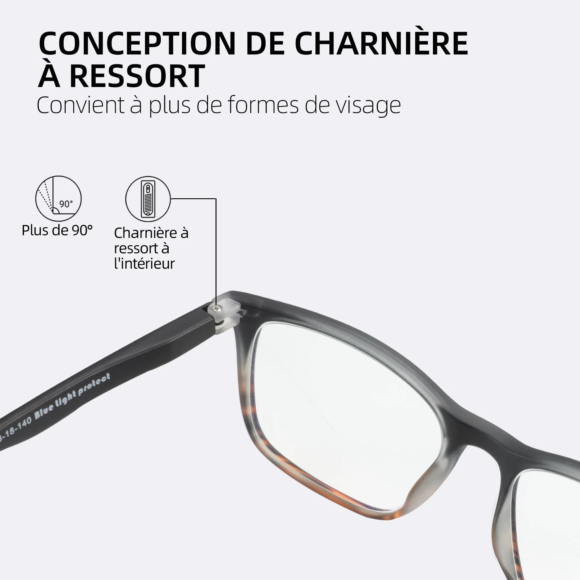 ZENOTTIC Lunettes Loupe Homme Anti-Lumière Bleue Monture Rectangulaire Légère Filtre UV Protection Yeux avec Étui