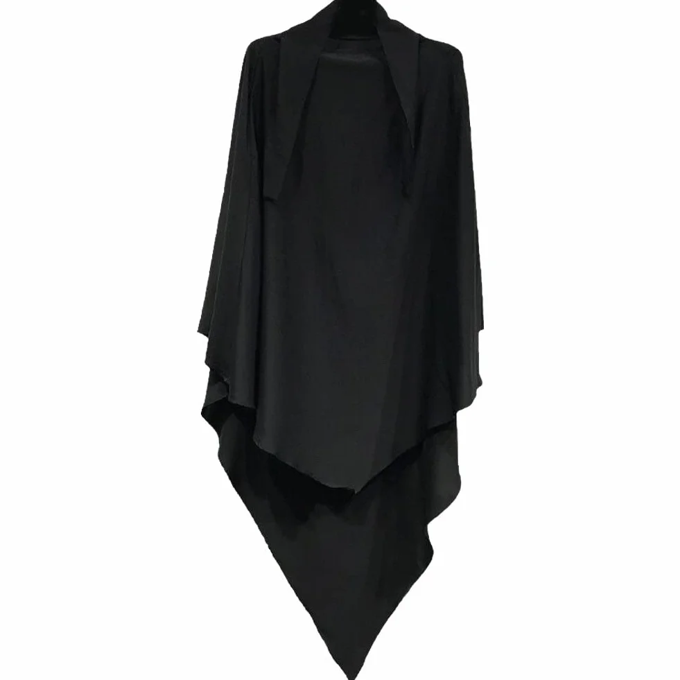 Formel Long Hijab Abaya One-Piece Loose Half Cover Ramadan Eid Prayer Tissu pour Les Femmes
