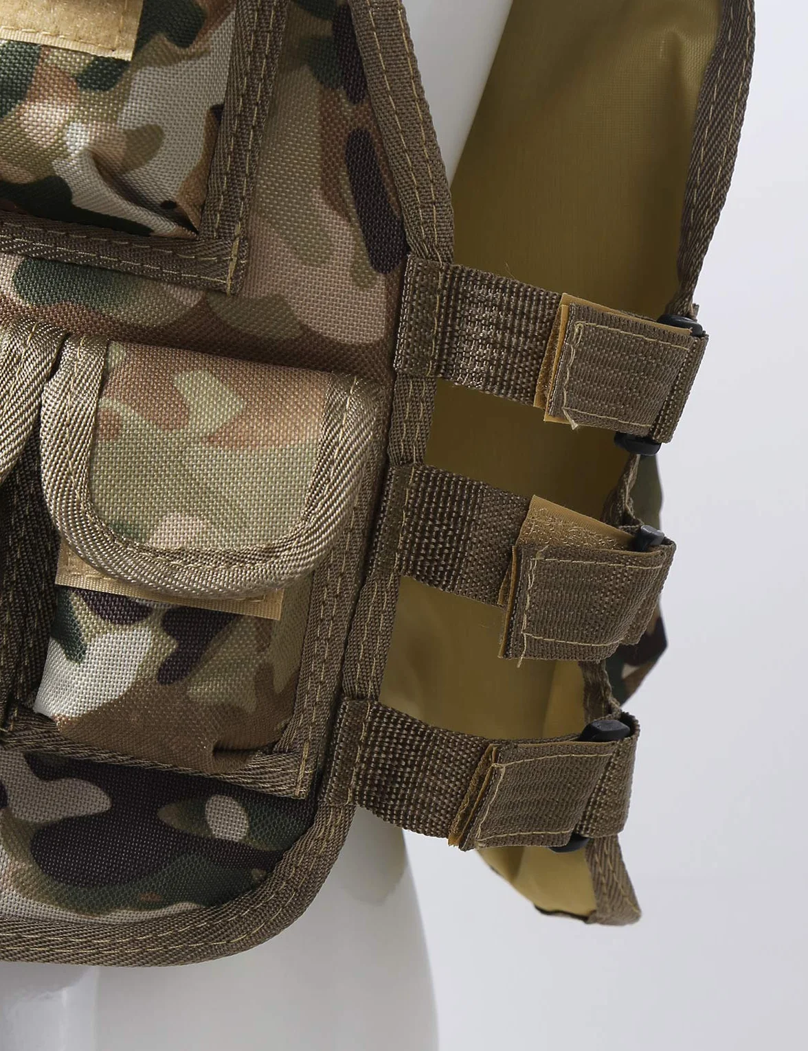 Gilet Militaire Adjustable Vêtement Combat Training Veste Extérieure Multi-Poches 5-14 Ans