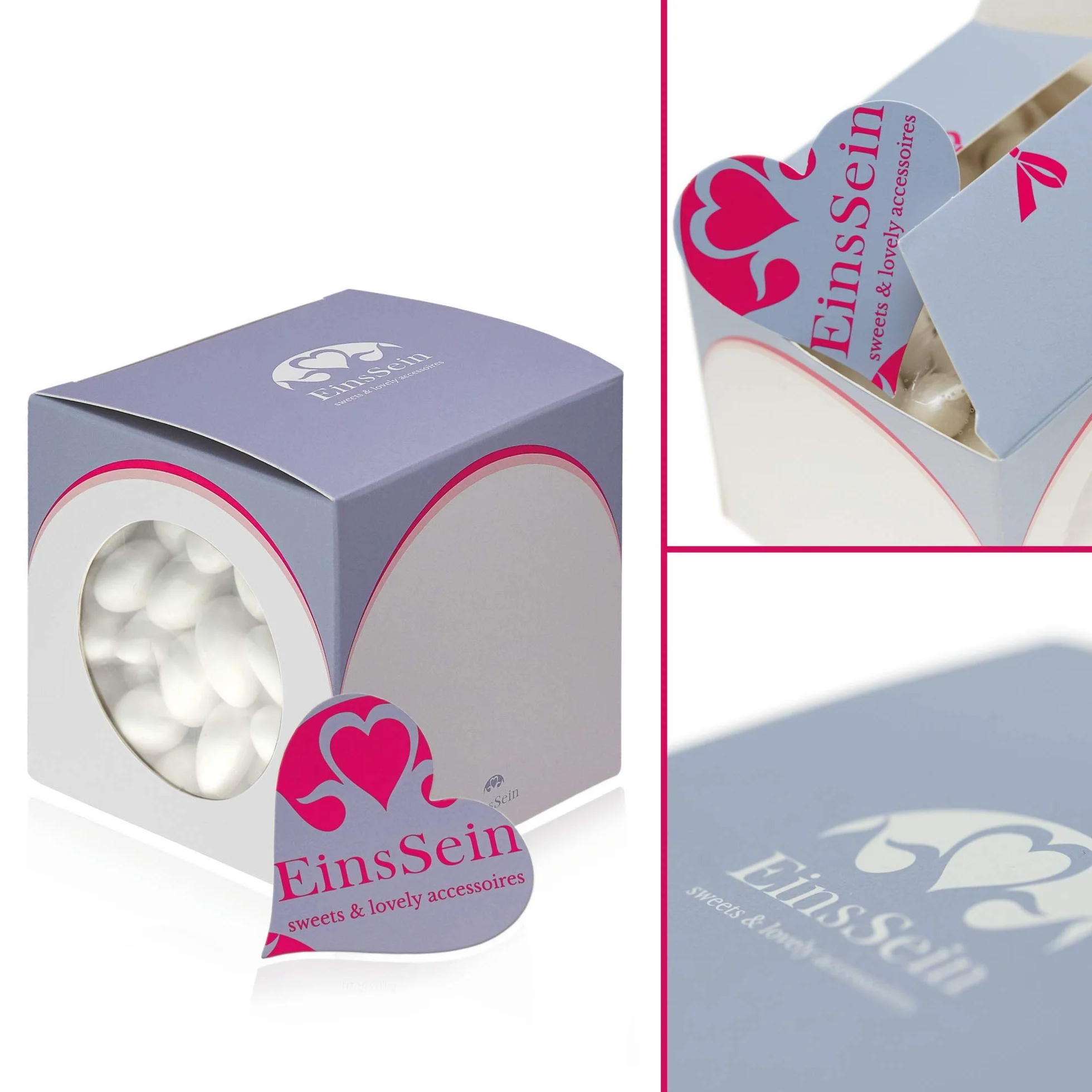 EinsSein 0,5 kg d'amandes au chocolat nougat blanc mat - Pour mariage, baptême, communion, confirmation - Amandes au chocolat et sucre parlant au chocolat et amandes sucrées - Badem sekeri