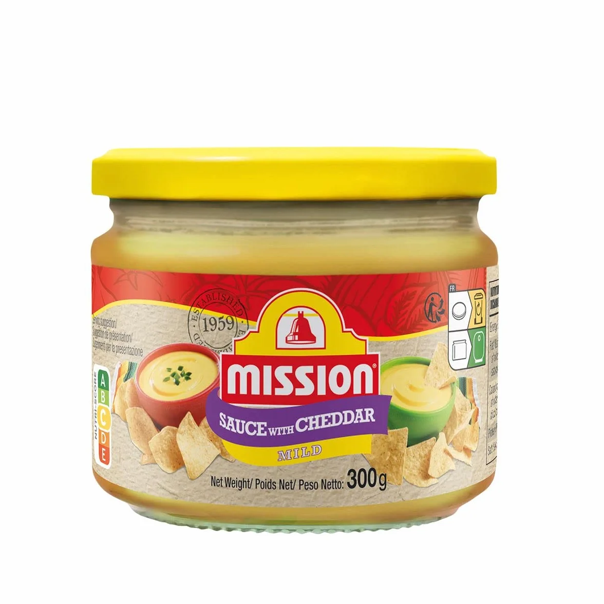 Lot de 3 unités *** MISSION Sauce fromage cheddar bocal 300g