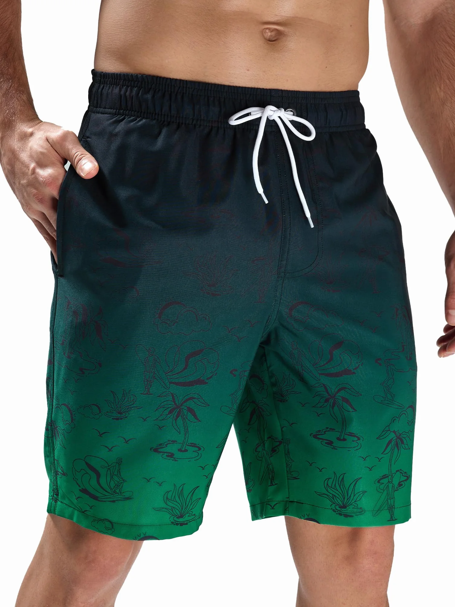 Arcweg Short de Bain Homme Séchage Rapide Longueur Longue Poches Multiples Surf Plage Piscine