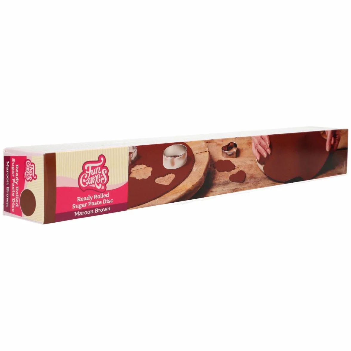 FunCakes Ready Rolled Sugar Paste Disc Maroon Brown: Saveur Vanille Délicate, Déjà Roulé, Facile à Utiliser, Idéal pour Décorer les Gâteaux, 430 g