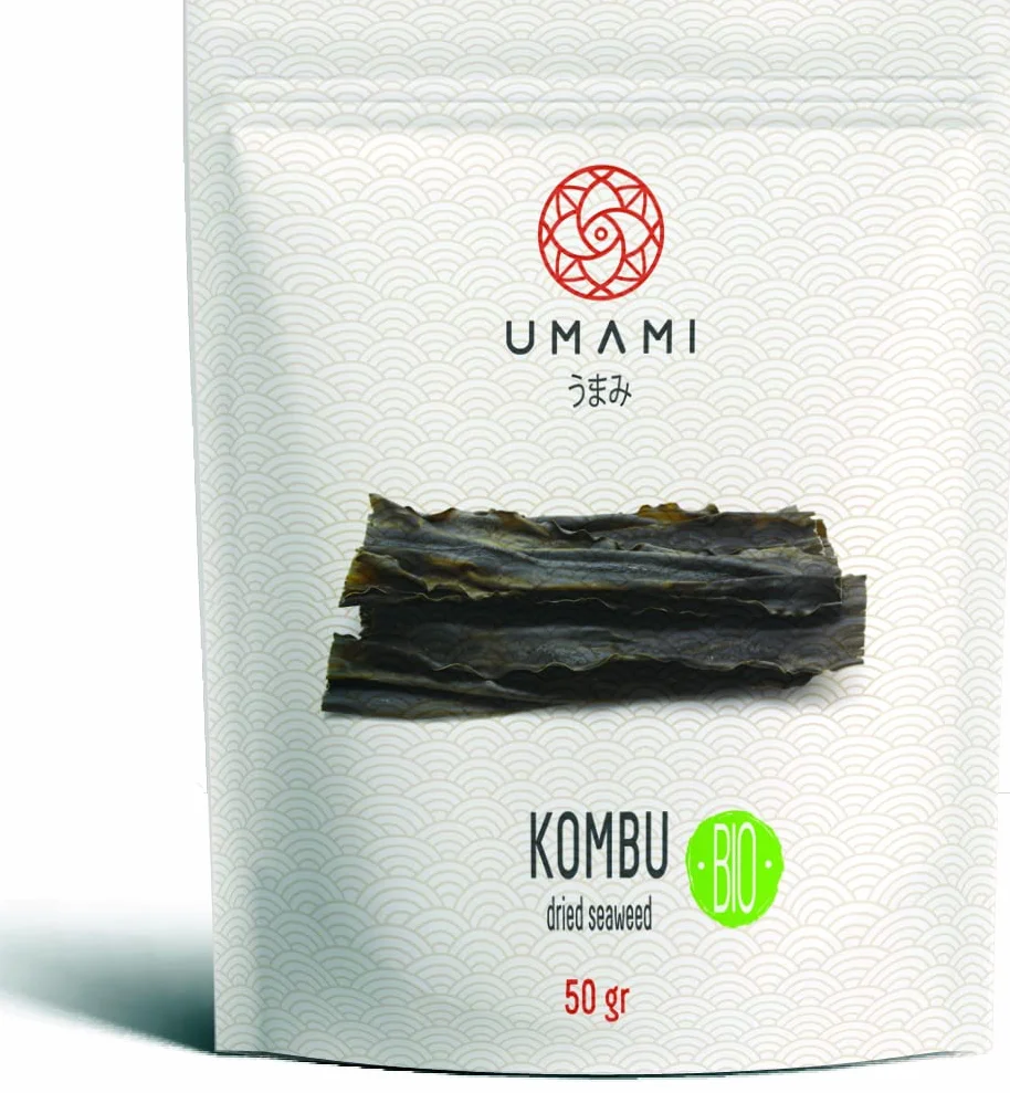 Umami Algue Kombu Atlantique BIO 50g - Récoltée à la Main en Irlande - Idéale pour Cuisson des Légumineuses et Bouillons - Riche en Umami Naturel - Qualité Premium
