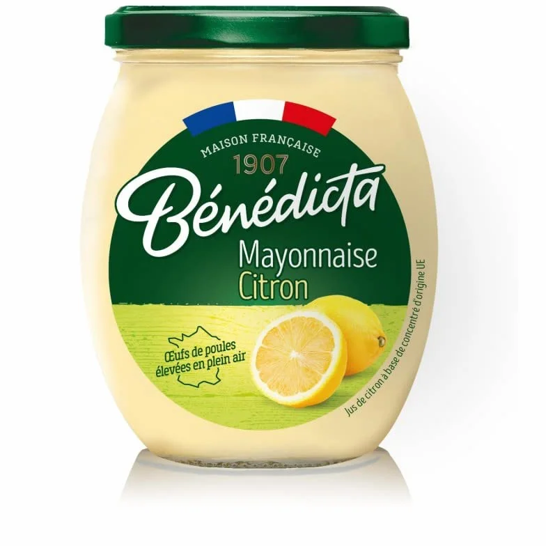 BENEDICTA - Benédicta Mayonnaise Citron Bocal 255G - le Lot De 4