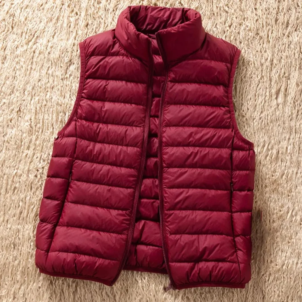 Veste Sans Manches Duvet De Canard Blanc Femme Gilet Pliable