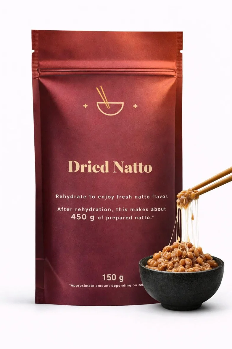 Natto séché 150g - jusqu'à 450g de natto une fois réhydraté - soja fermenté