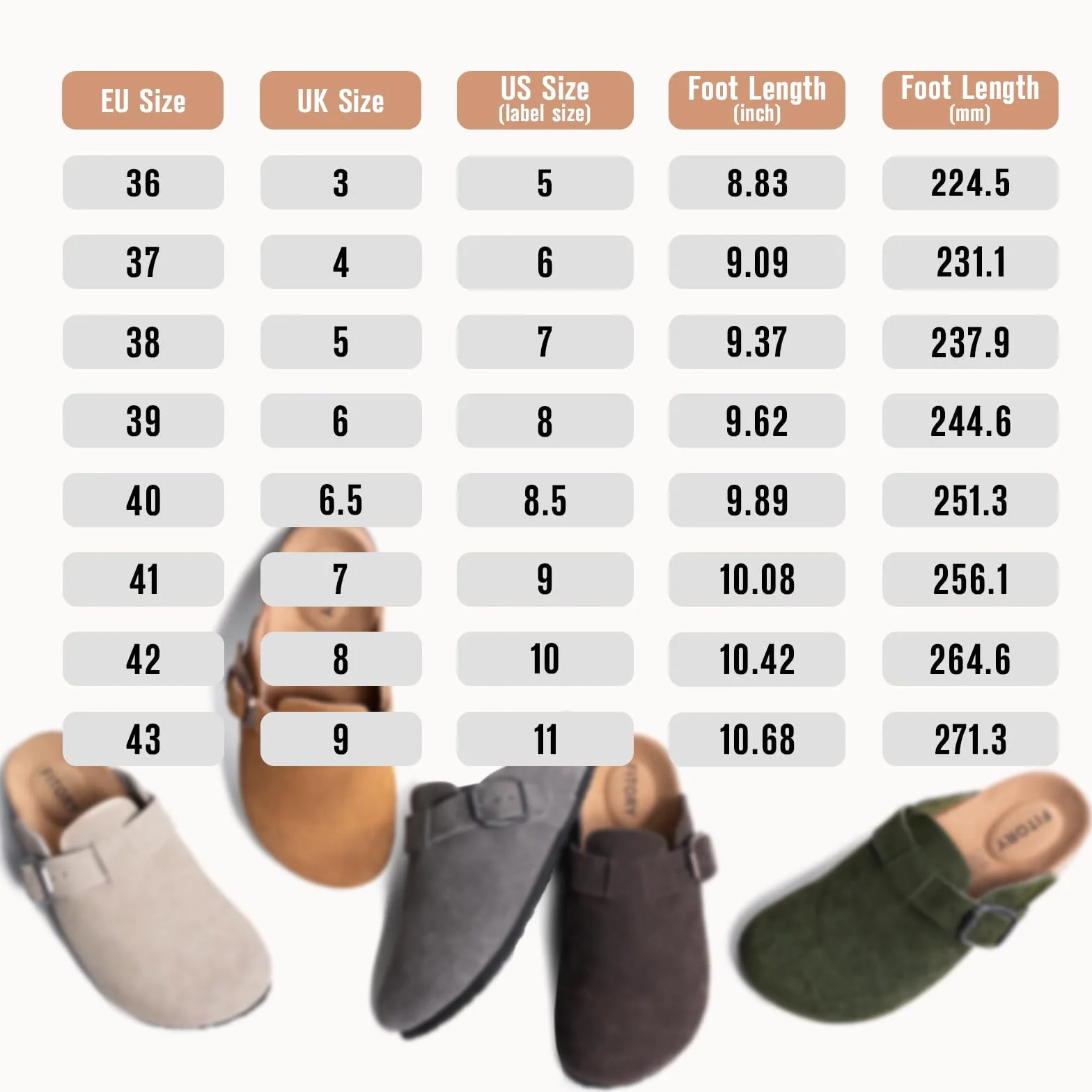 FITORY Sabots Femme en Daim Souple Nu-Pieds Ajustables Semelle Liège Anatomique Mule Taille 37-43