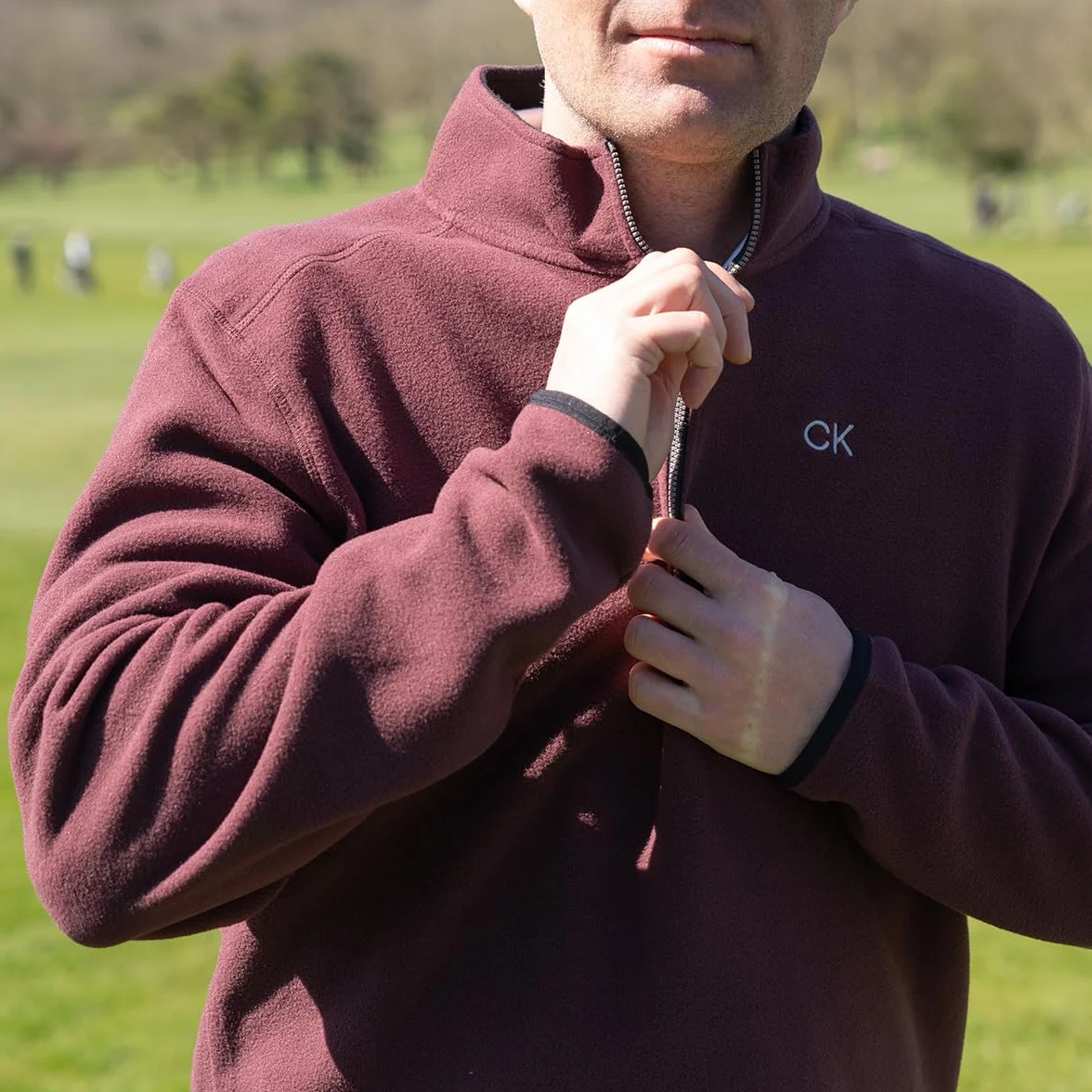 Calvin Klein Pull Golf Extensible Polaire 1/2 Fermeture éclair Homme