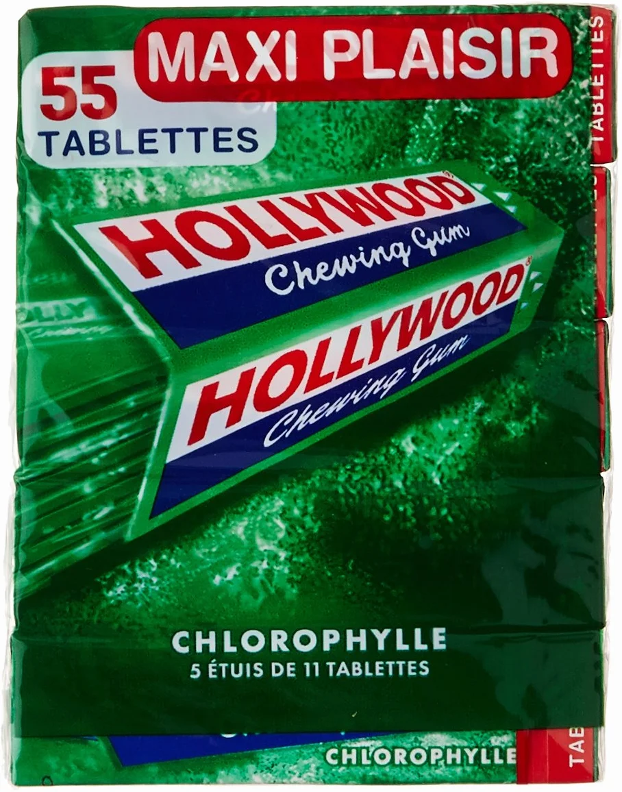 Hollywood Chewing gum Chlorophylle 5 paquets 11 tablettes