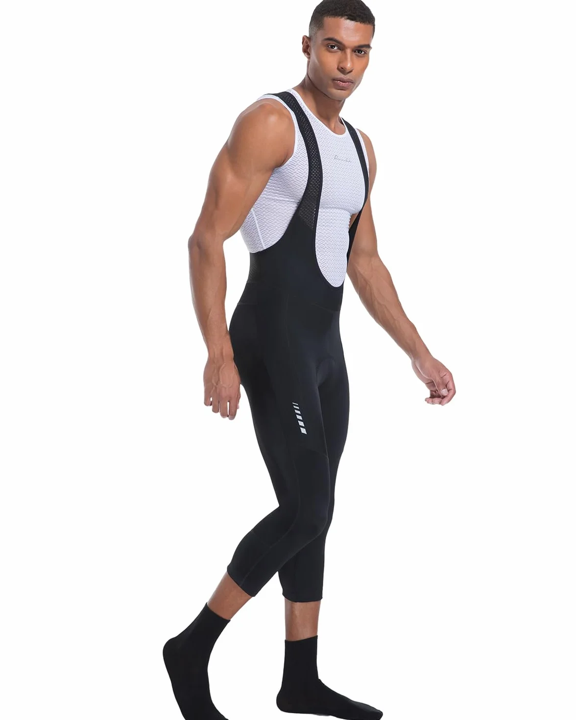 Cuissard à Bretelles Homme 3/4 Rembourré 4D Cyclisme Vélo Route VTT