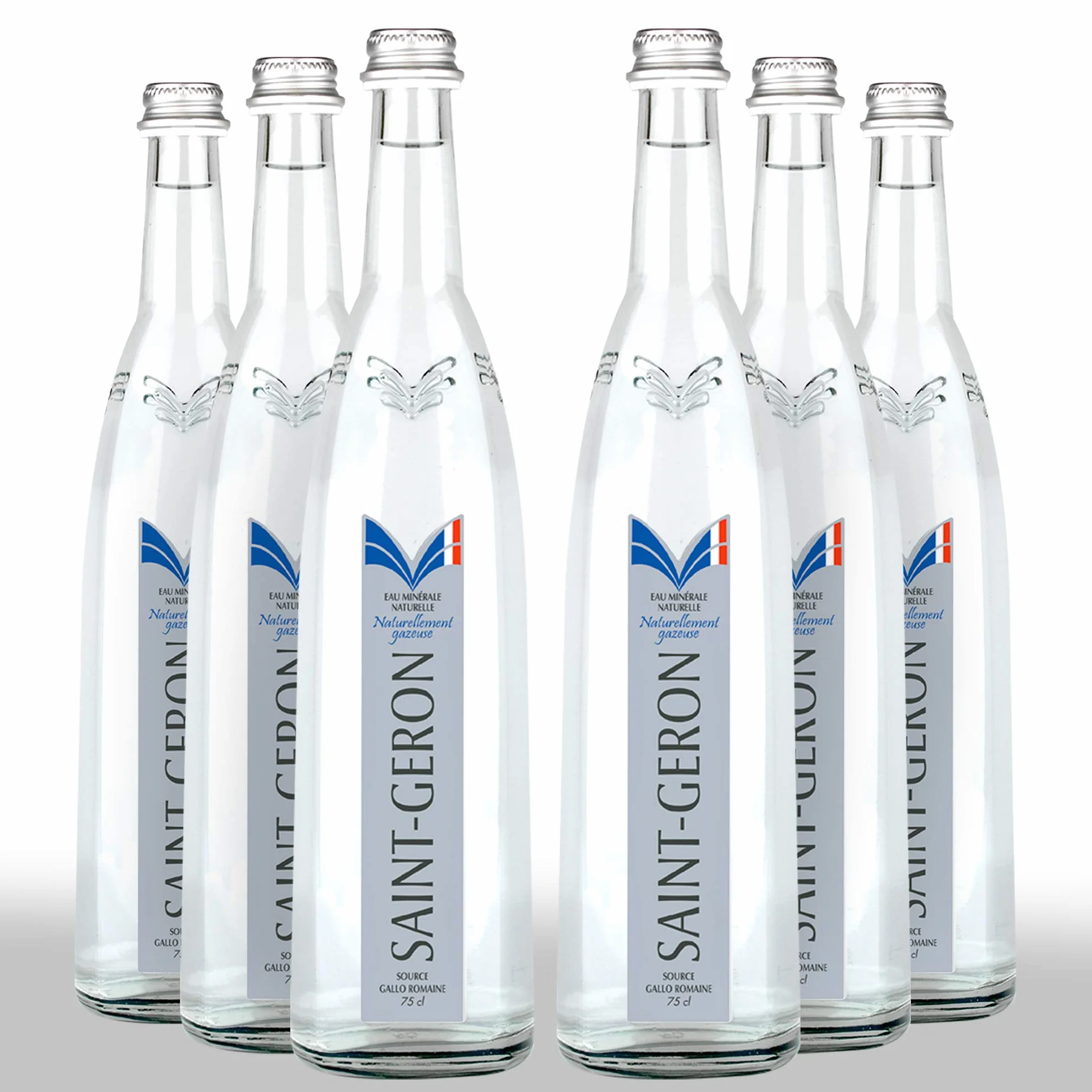 Saint-Géron Eau Minérale Naturellement Gazeuse - Bouteilles en verre 6 x 75 cl