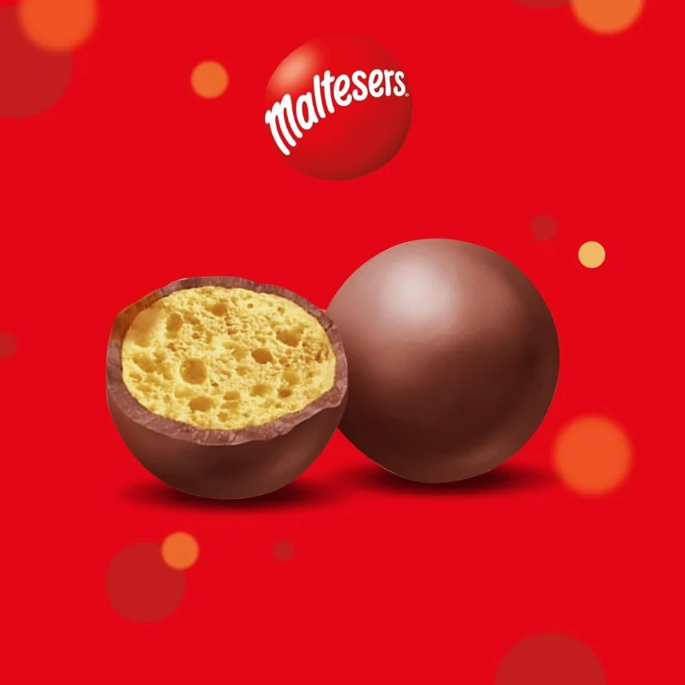 MALTESERS - Bonbons Chocolat au Lait Cœur Croquant - 25 x 37g Sachets de Chocolats