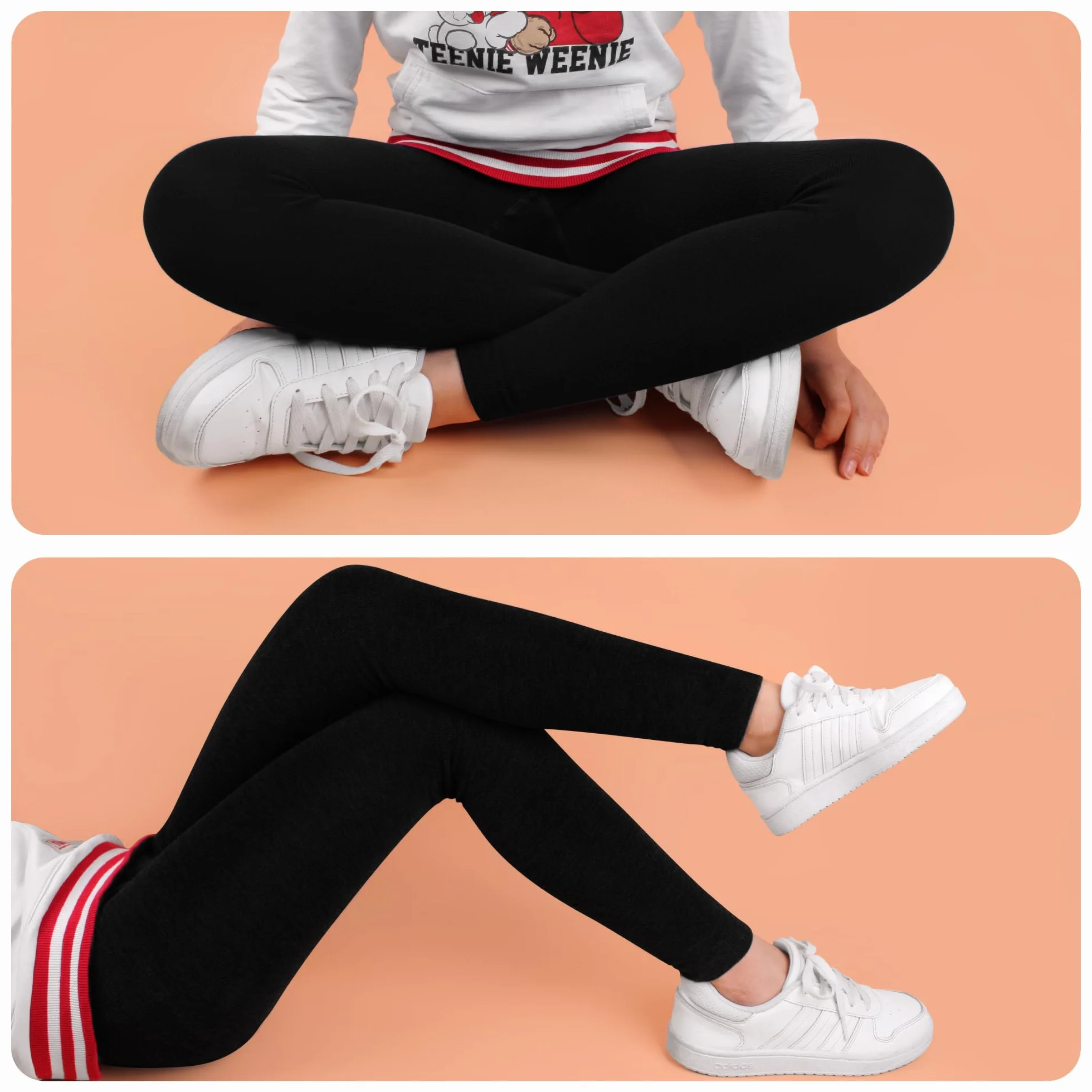 L&K-II Lot de 3 Leggings pour garçons Pantalons Enfants Automne Printemps Coton Longueur Cheville