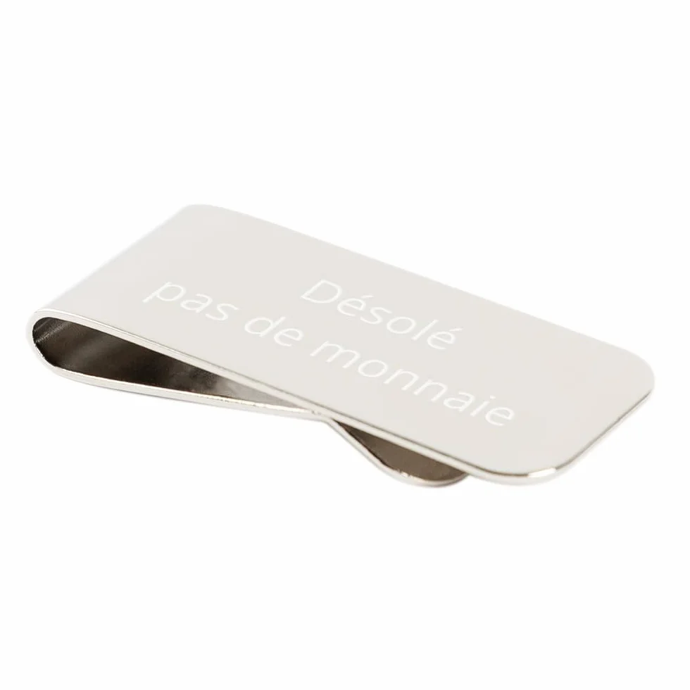 Ocadeau Pince à Billets en métal argenté personnalisée – Gravure Texte sur Clip rectangulaire – Accessoire pour Cartes & Billets