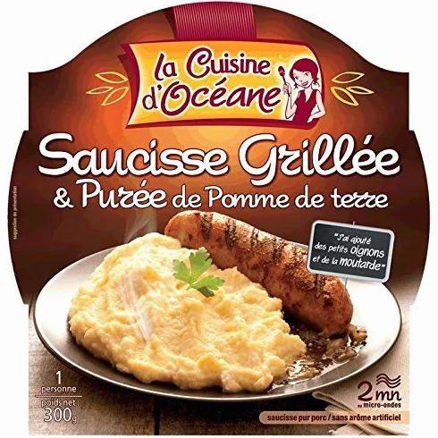 LA CUISINE D OCEANE - Saucisse Grillée Et Purée 300G - Lot De 4 - Offre Special