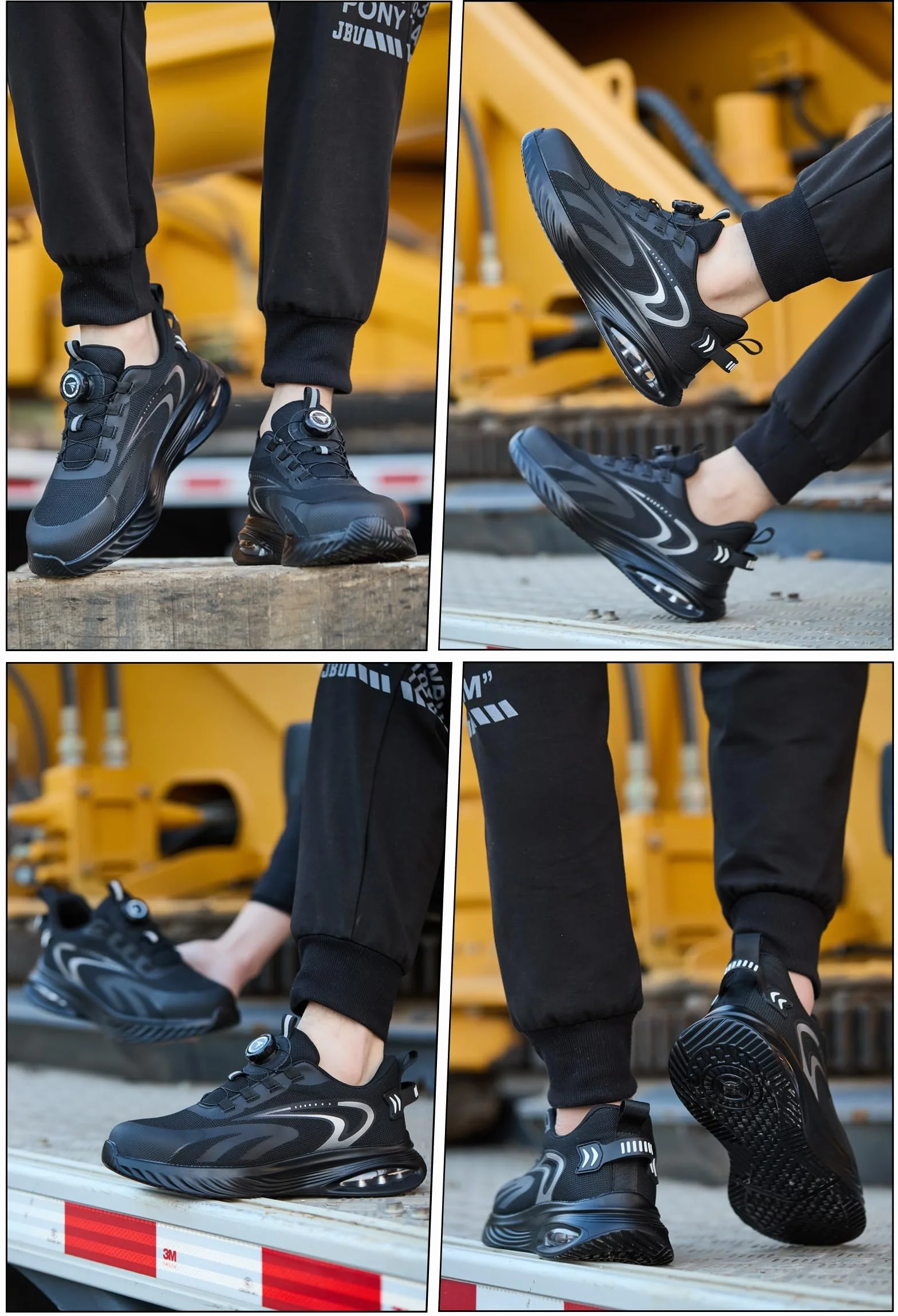 Chaussures de Sécurité Hommes Femmes Embout en Acier Légère Respirantes Antidérapante