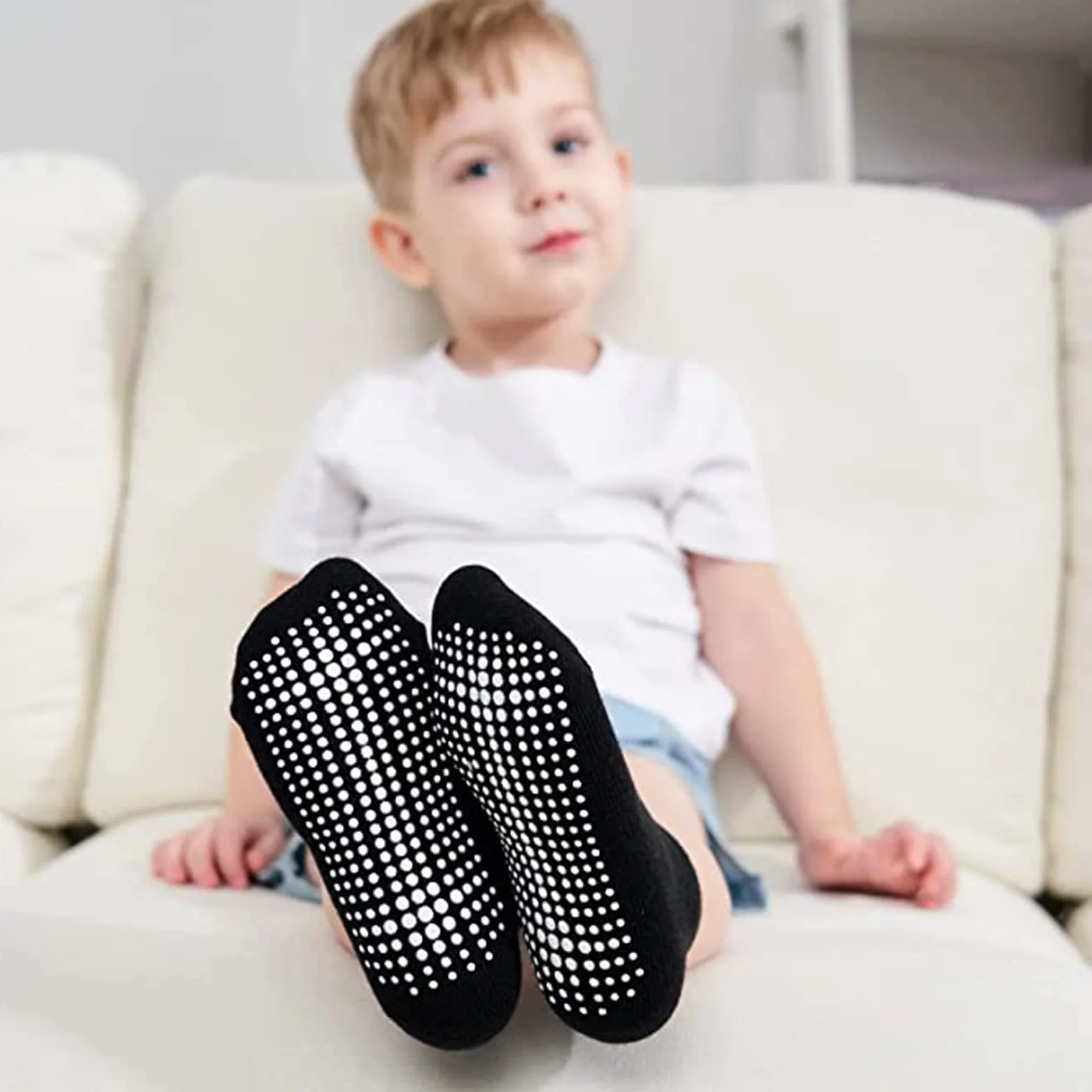 Chaussettes Antidérapantes Bébé Coton 12 Paires Garçons Filles