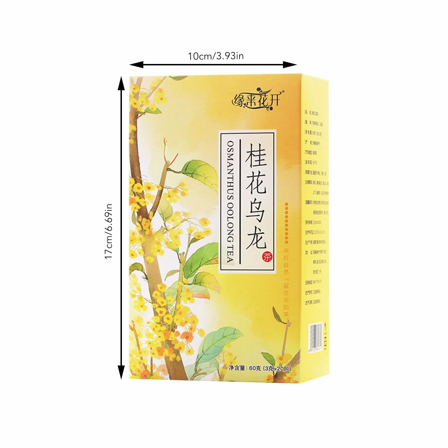 Sachets de thé Oolong Osmanthus, 20 unités Oolong naturel avec thés séchés d'Osmanthus Feuilles de fleurs Oolong Sachets d'infuseur de thé pour le bureau à domicile