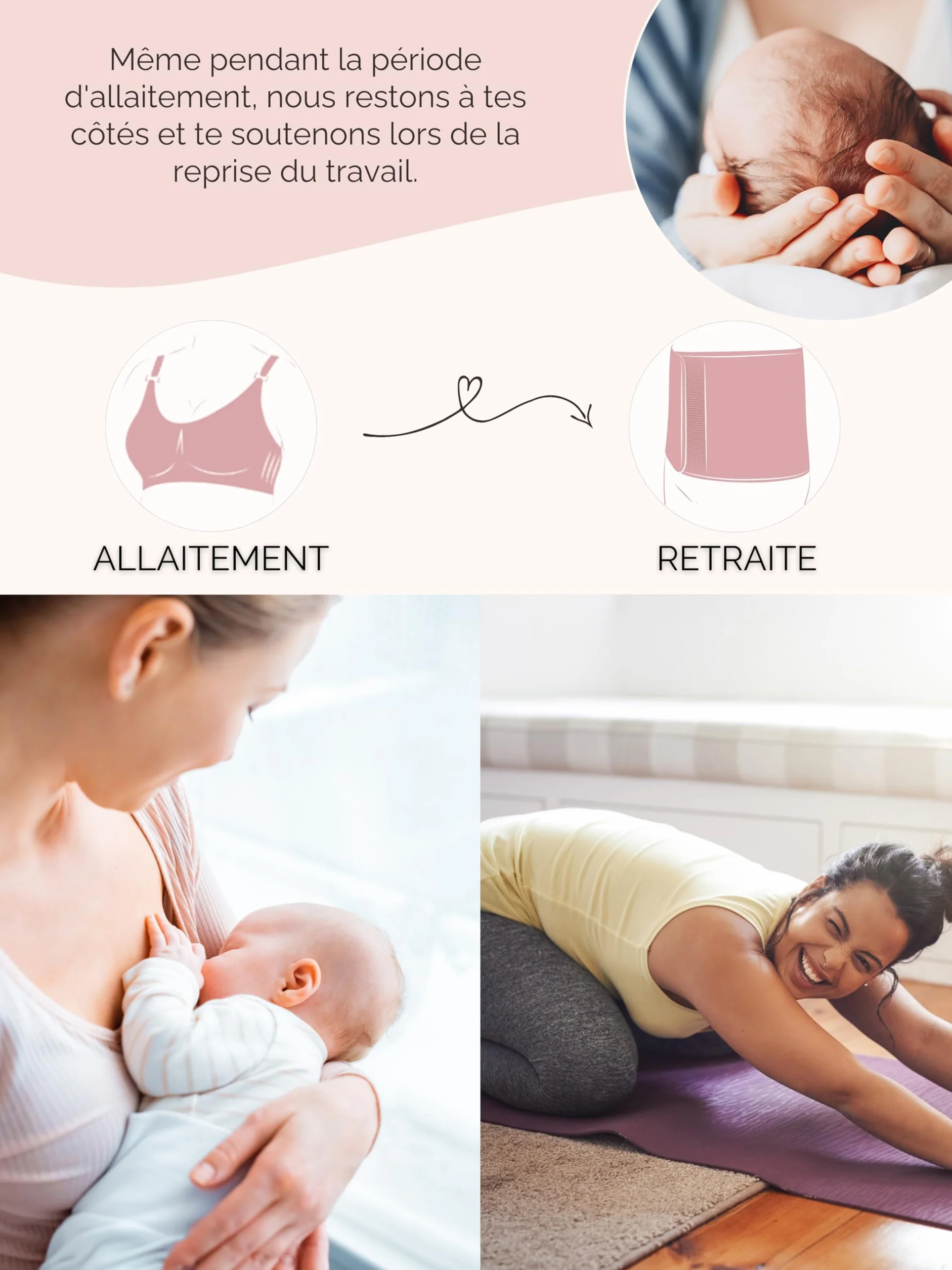 Bandeau d'allaitement OekoTex 100 Coton - Haut Tube Tops Peau à Peau pour Nouveau-Nés - Respirant Lavable