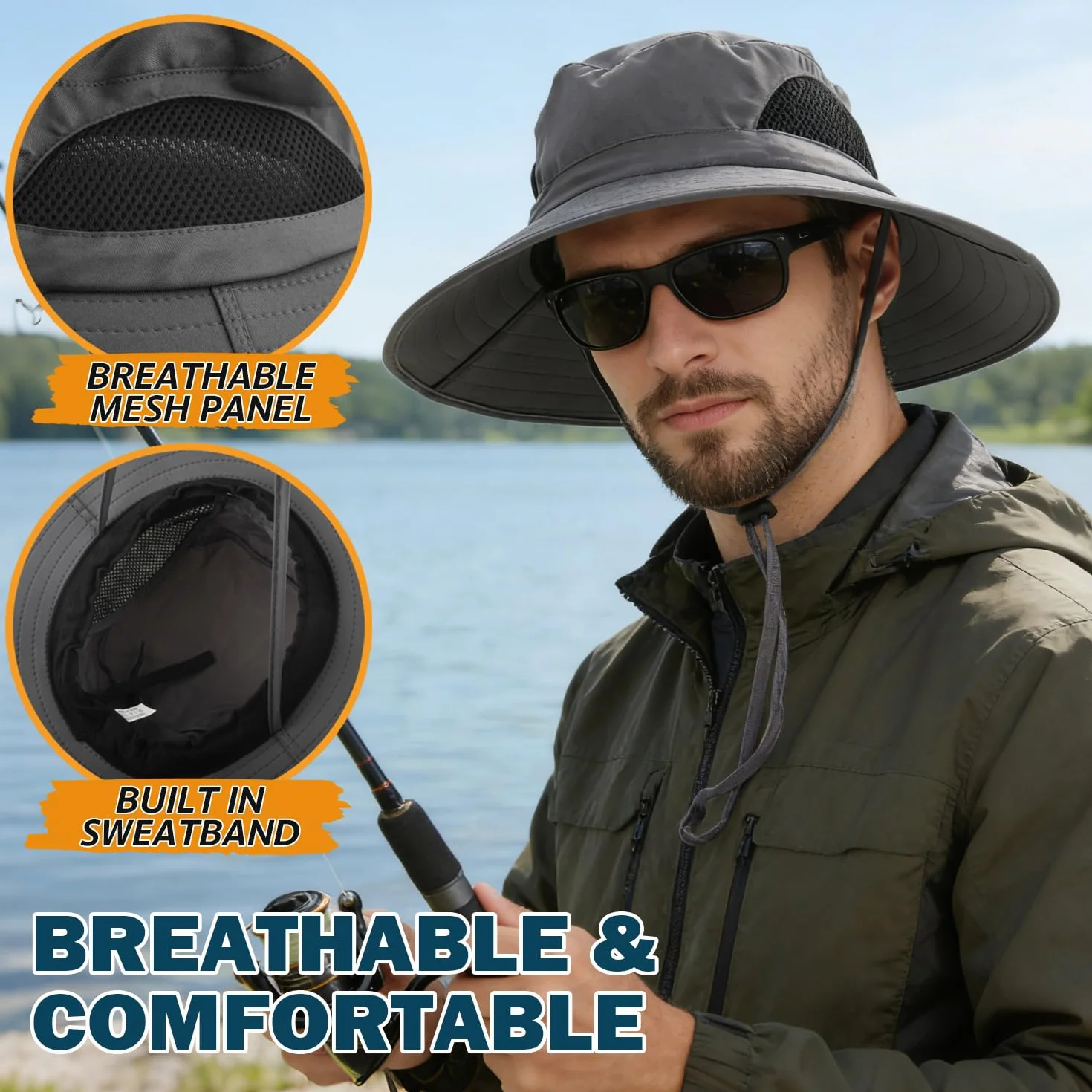 EINSKEY Chapeau Anti UV Large Bord Pliable Étanche pour Randonnée