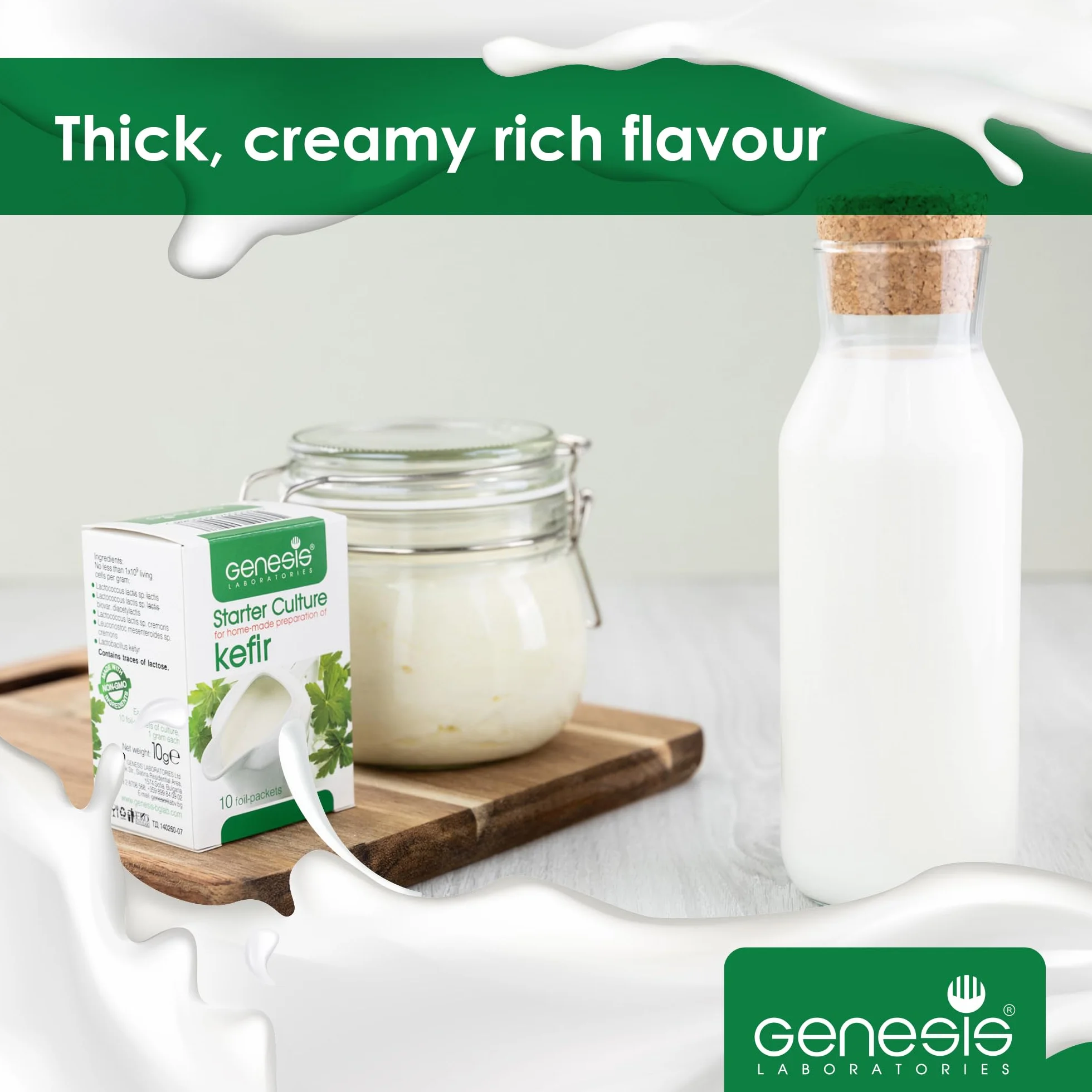 Genesis Starter Culture pour la préparation artisanale de kéfir -pour et de 50L