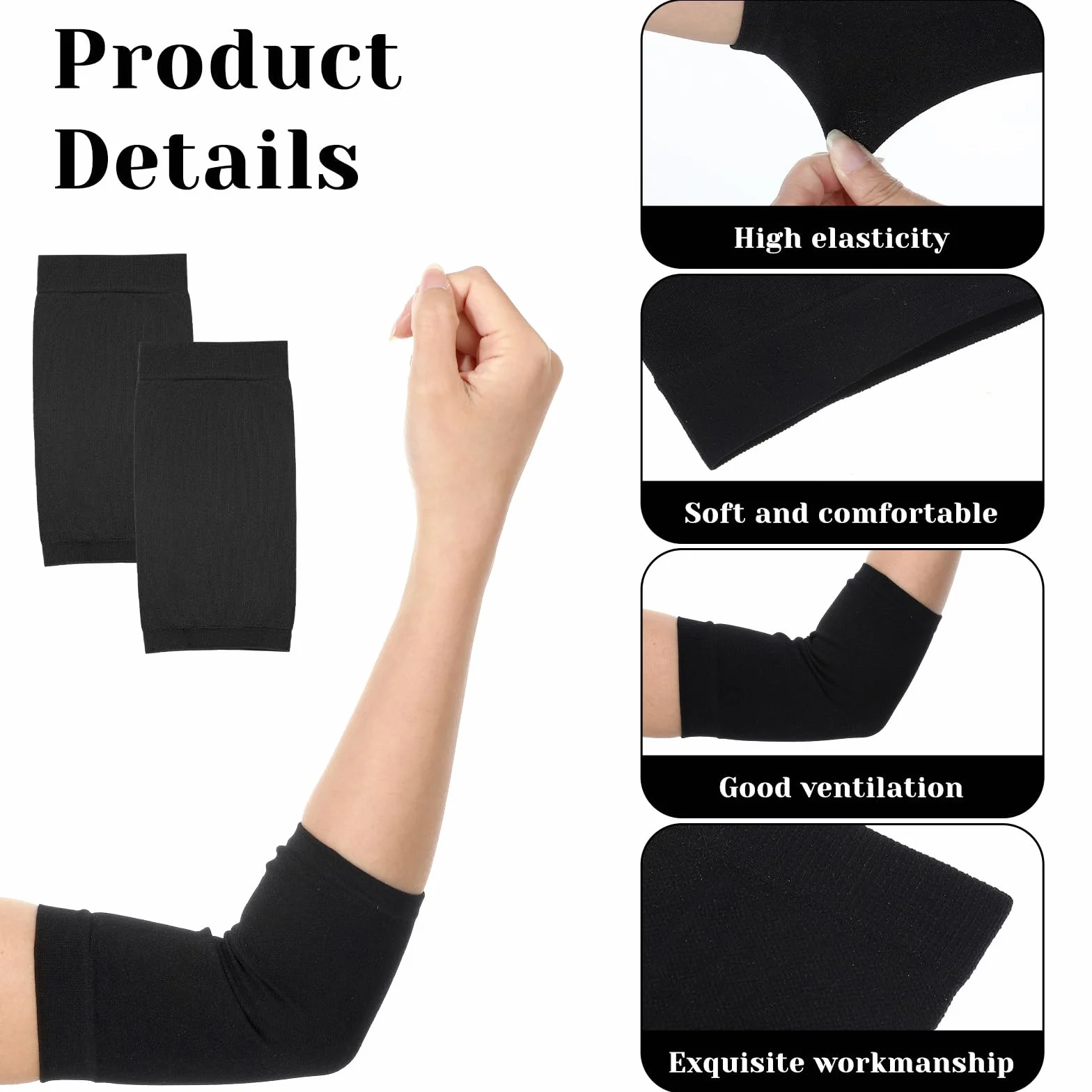 Lot de 2 paires de manchons de protection pour tatouage 18,8 x 8,9 cm anti-cernes UV noir