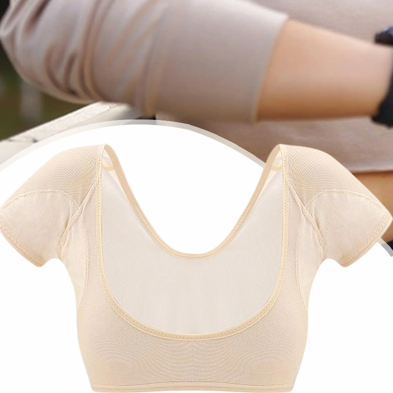 Gilet de sudation aux aisselles anti-transpiration lavable respirant à manches courtes séchage rapide femme