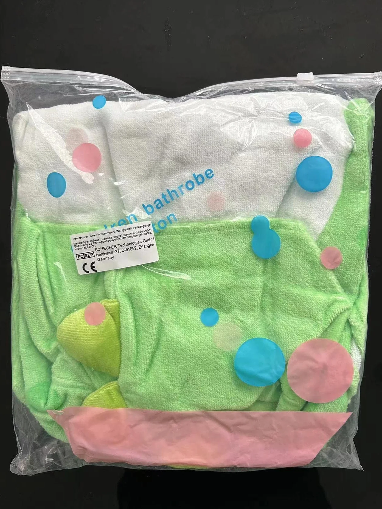 Peignoir à Capuche Bébé Verve Jelly 0-4 Ans Coton Motif Dinosaure Vert