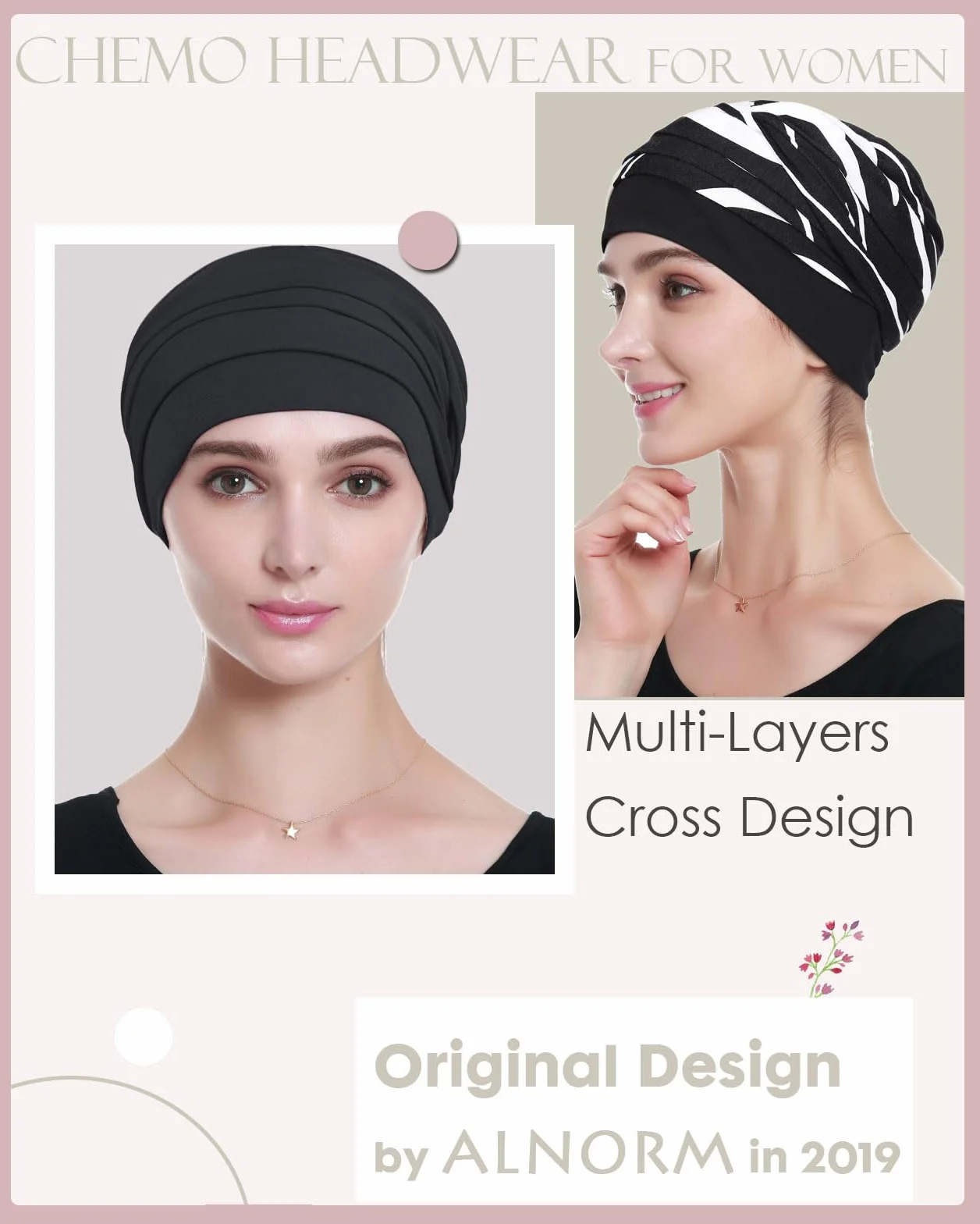 Alnorm Coiffes de Chimio en Viscose de Bambou pour Femmes Perte de Cheveux