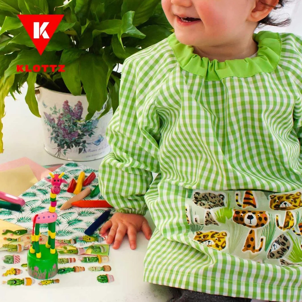 Tablier Blouse sans Boutons pour Enfants à Carreaux École Travaux Manuels