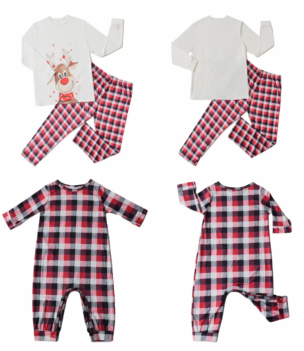 SAMGU Ensemble Pyjama Noël Famille Manche Longue Costume Set Automne Hiver