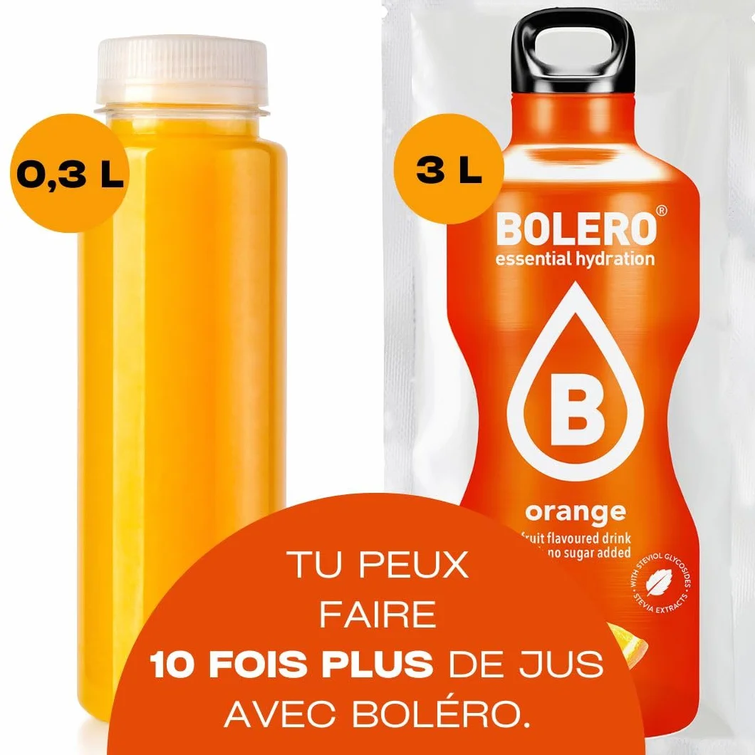 Bolero boissons EXOTIC MIX STICKS 24x3g I boisson rafraîchissante en poudre sans sucre édulcorée à la stévia | boisson hypocalorique à la vitamine C