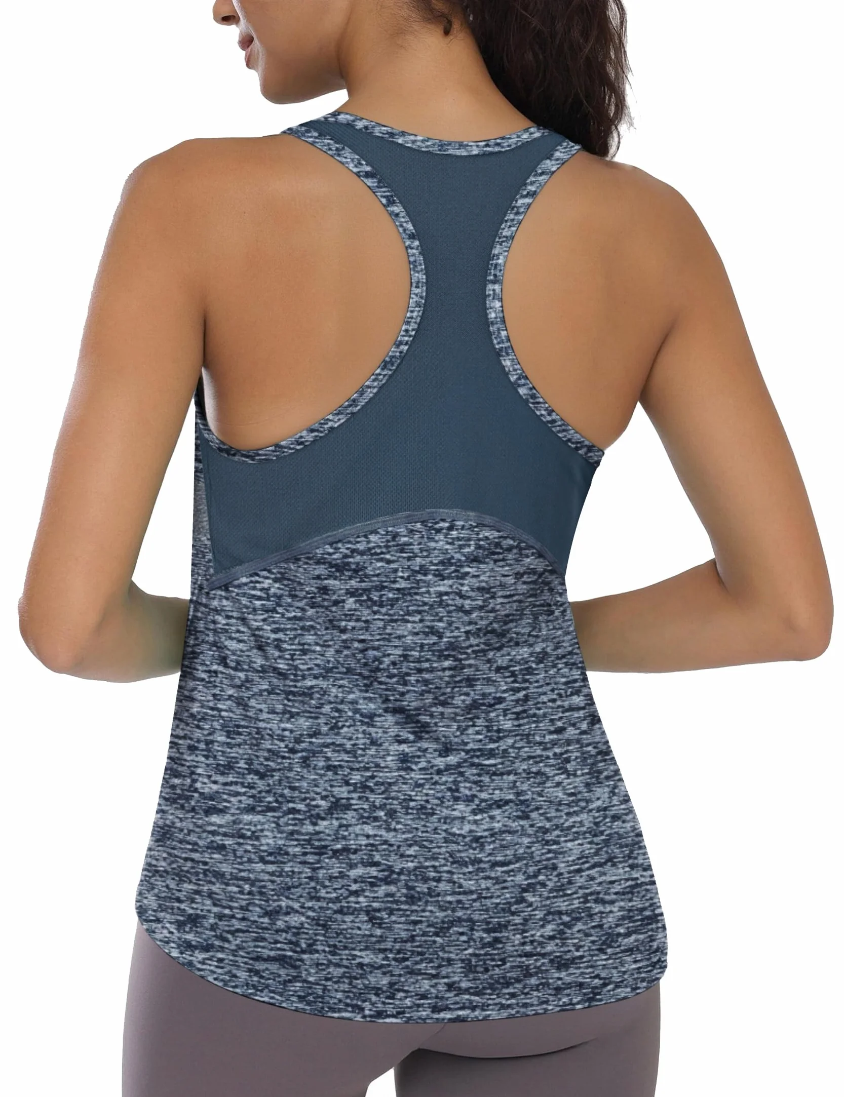 Débardeur de Sport Femme Léger Respirant Maillé sans Manches Séchage Rapide Dos Nageur Yoga Running Fitness S-3XL