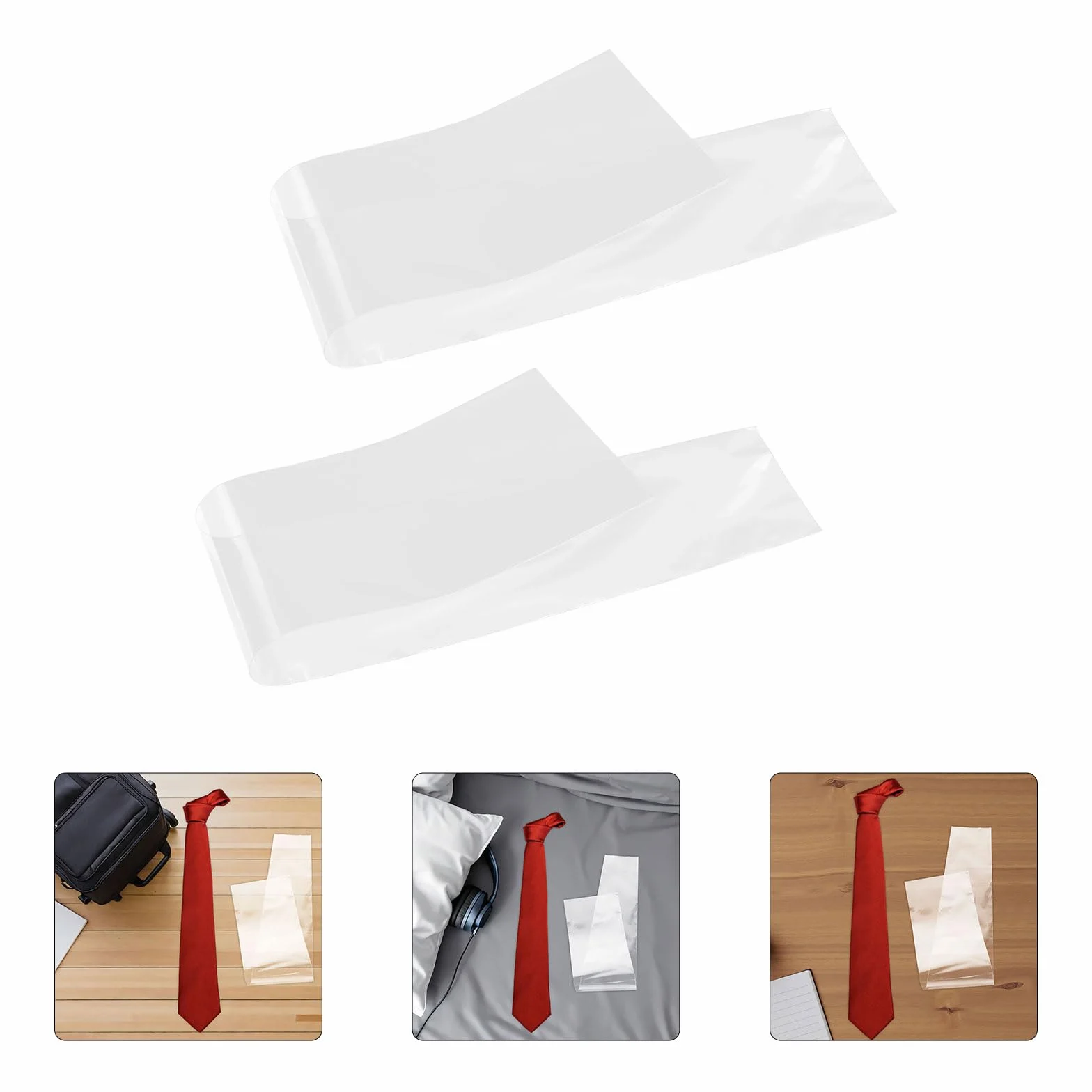 Lot de 50 Paquets à Cravates en Plastique Transparent Antistatique 30x3,9 pour Rangement Compact