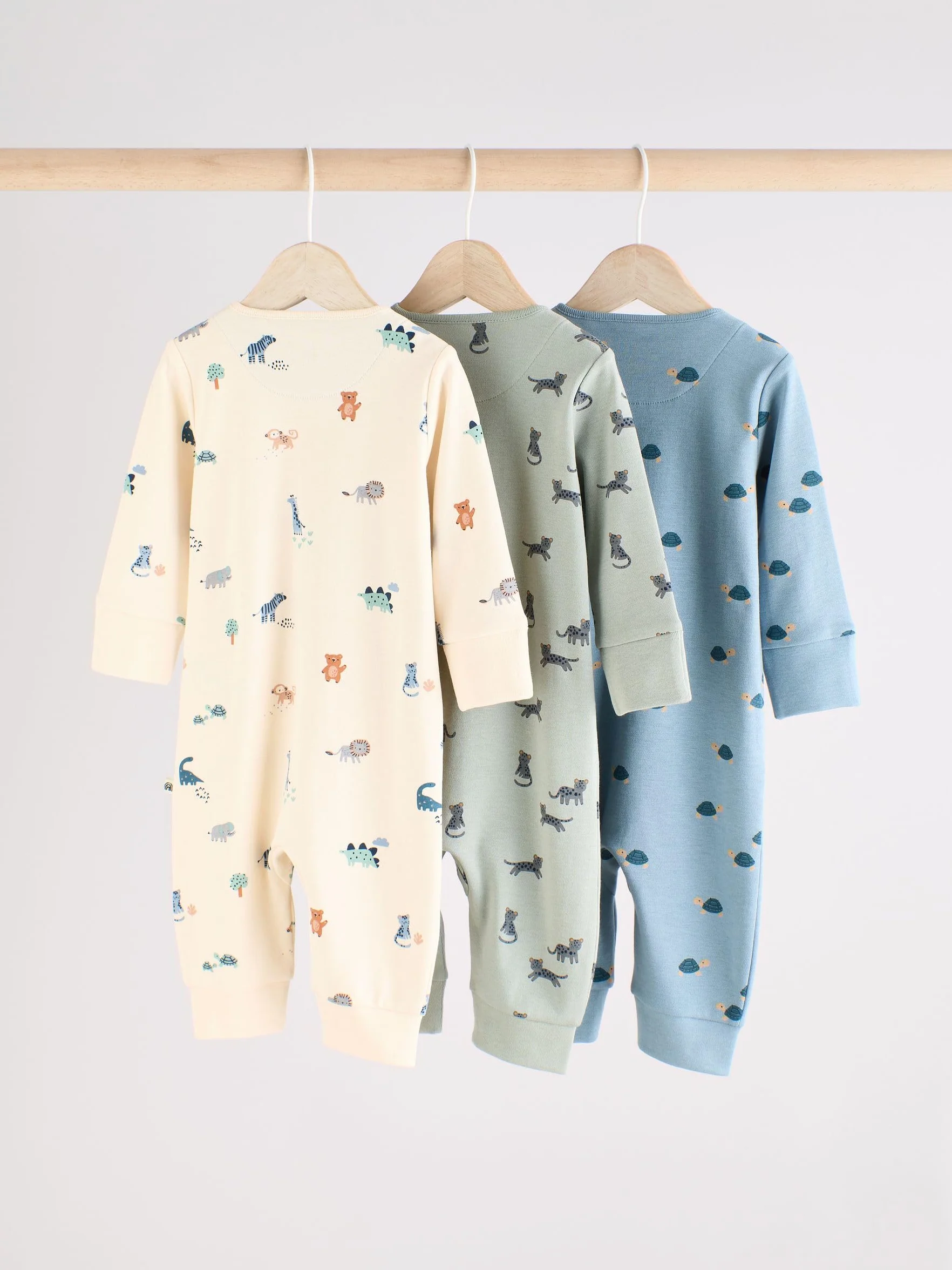 NEXT Bébé garçon Dors-Bien zippés imprimés bébé, Lot de 3
