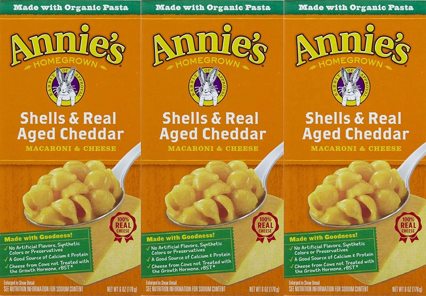 Annie's Homegrown Macaroni & Cheese - Shells & Real Aged Cheddar - 6 oz - 3 Pack by Annie's Homegrown